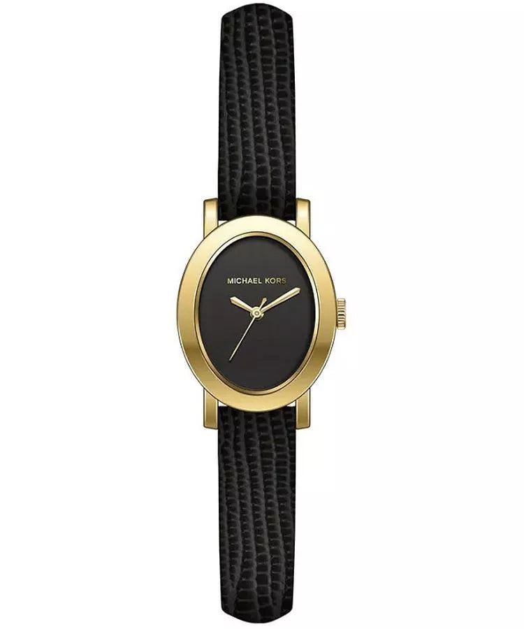 Michael Kors Petite Maude Gold-Tone and Lizard Embossed Leather Watch – MK7585