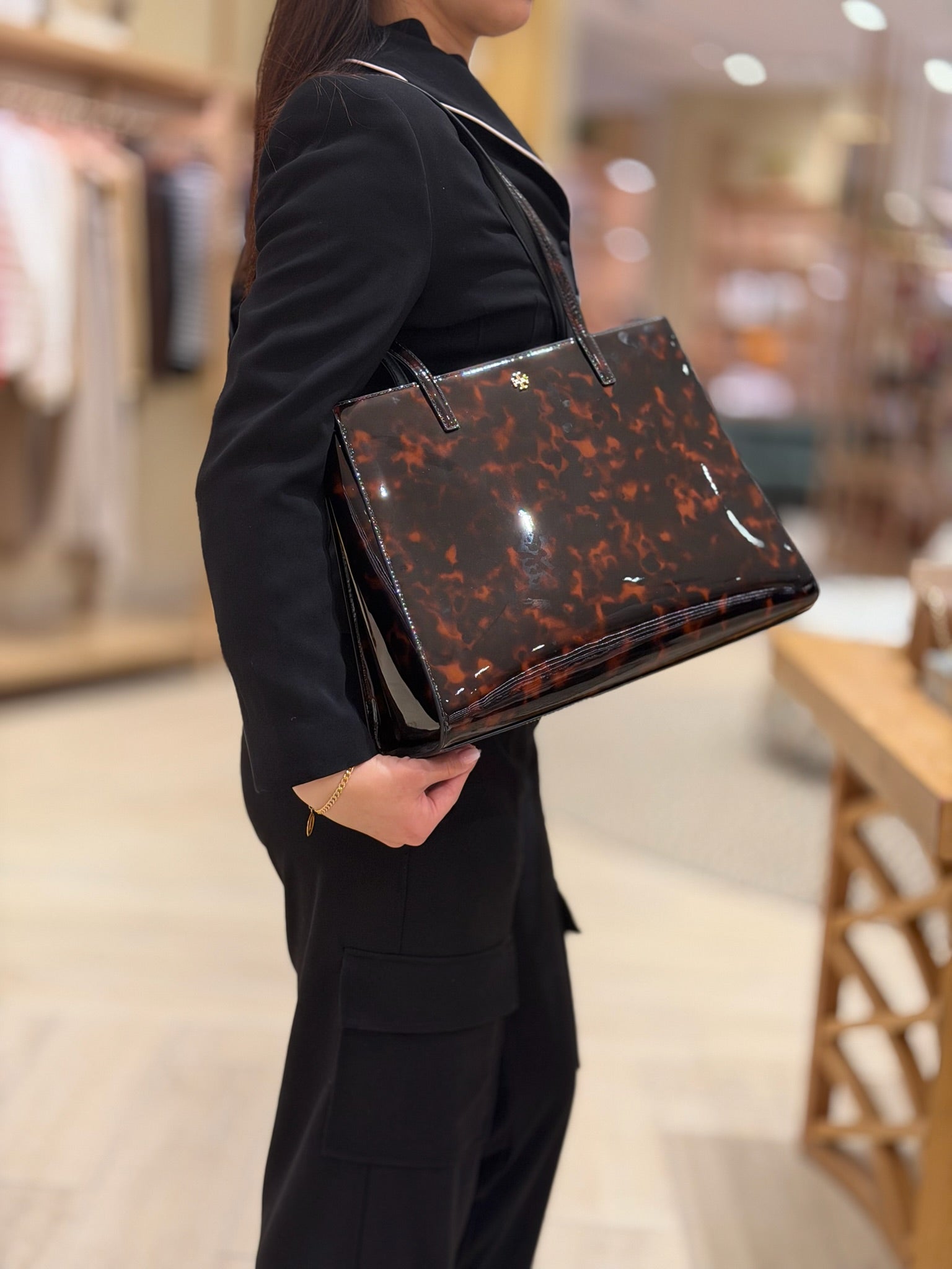 Emerson Tortoise Leather Tote