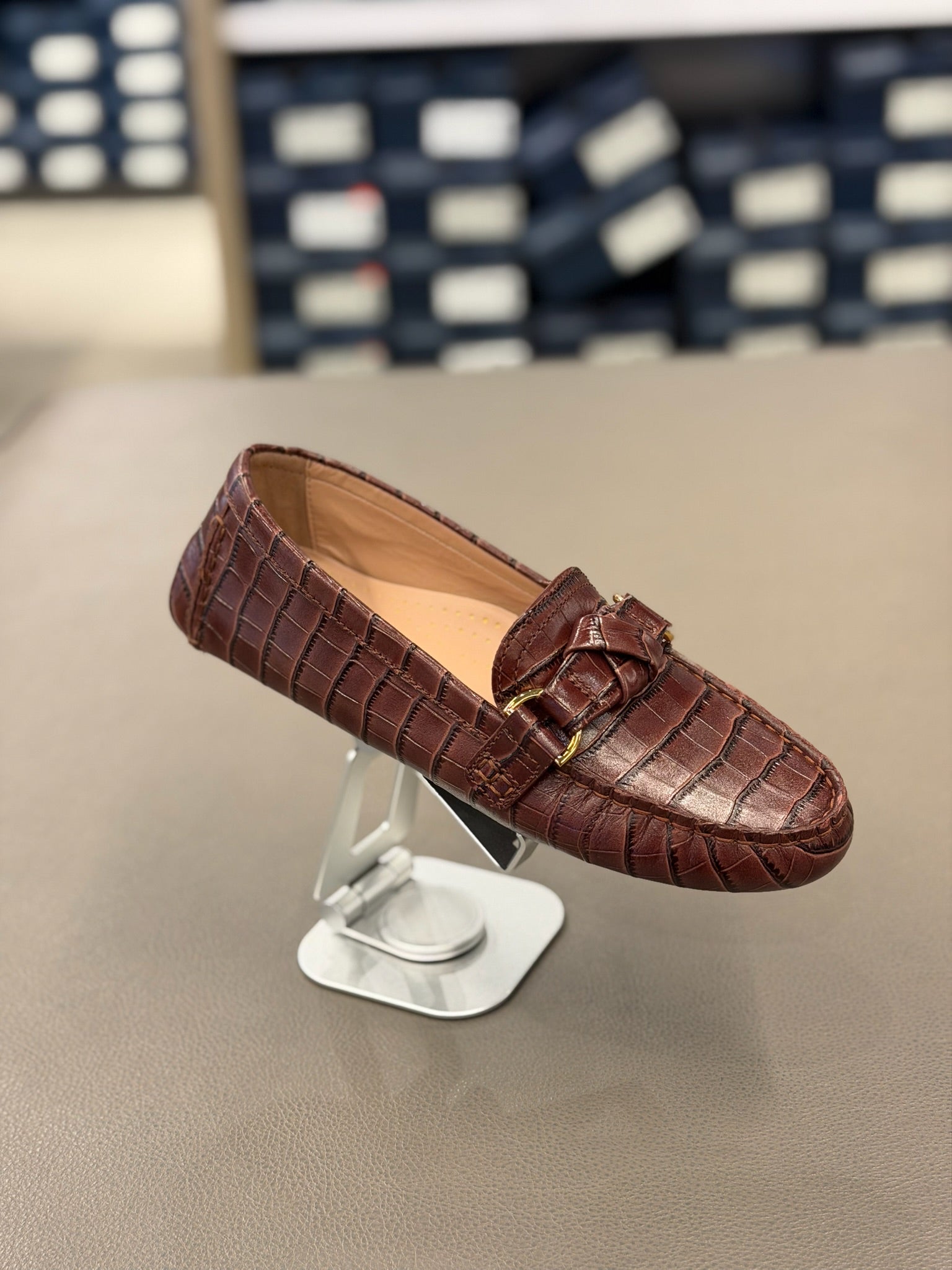 Women's Emmie Knot Driver Driving Style Loafer Irish Coffee Suede