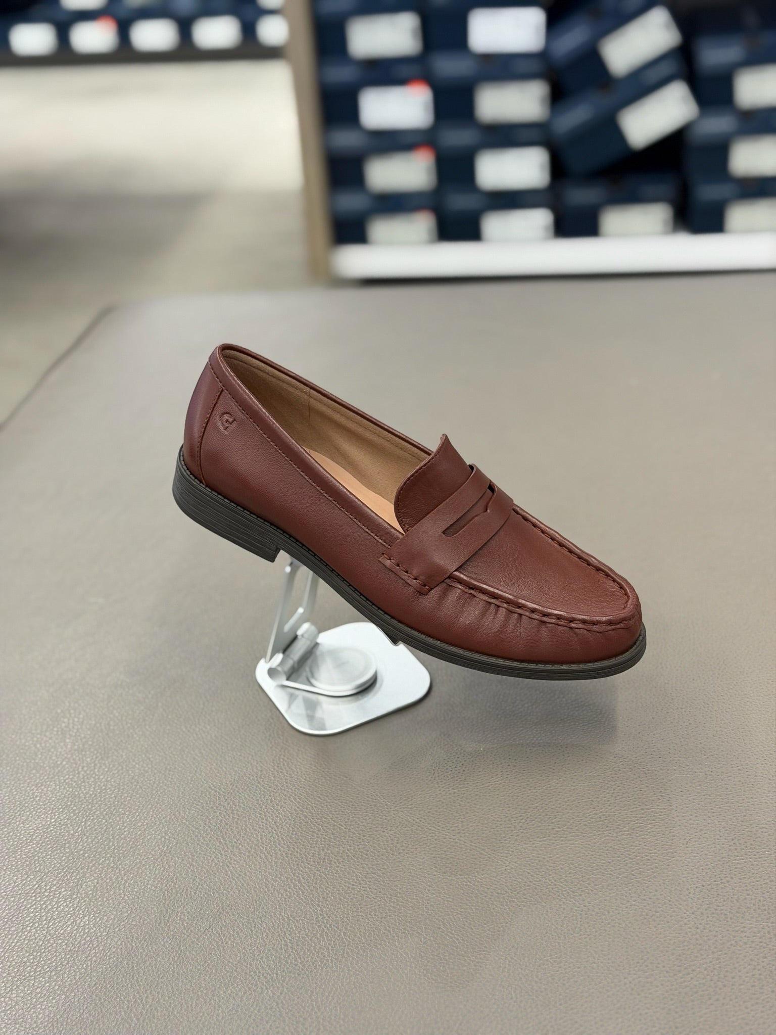 Women's Stassi Soft Leather Penny Loafers Burgundy