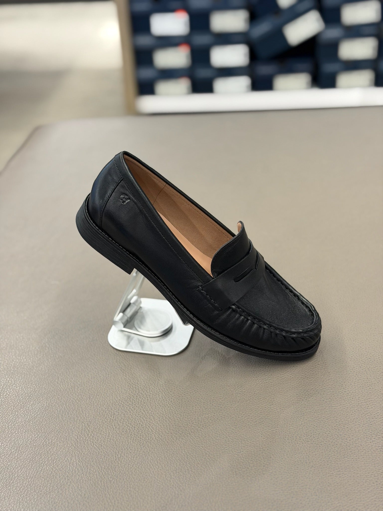 Women's Stassi Soft Leather Penny Loafers Black