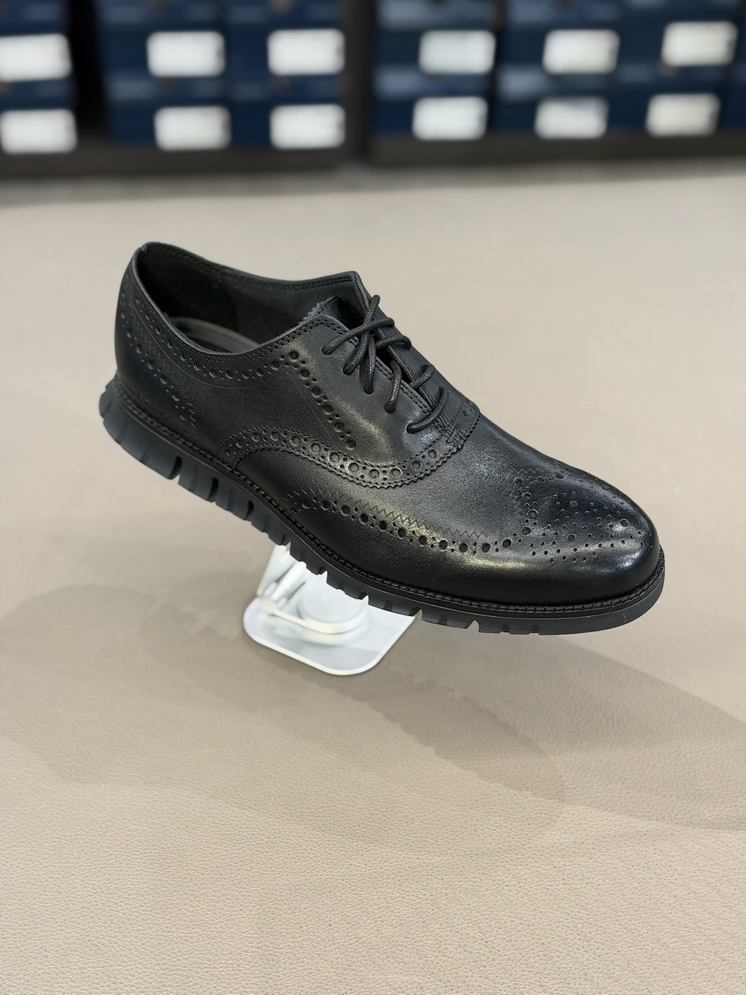 Men's ZERØGRAND Wingtip Oxford Black