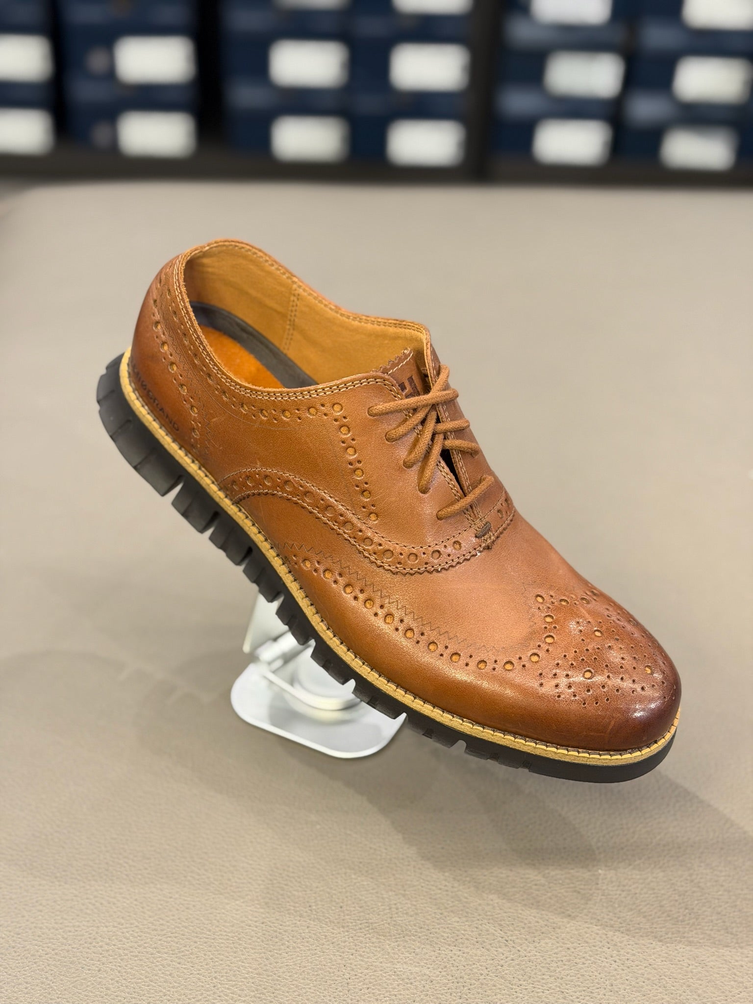 Men's ZERØGRAND Wingtip Oxford British Tan/Java