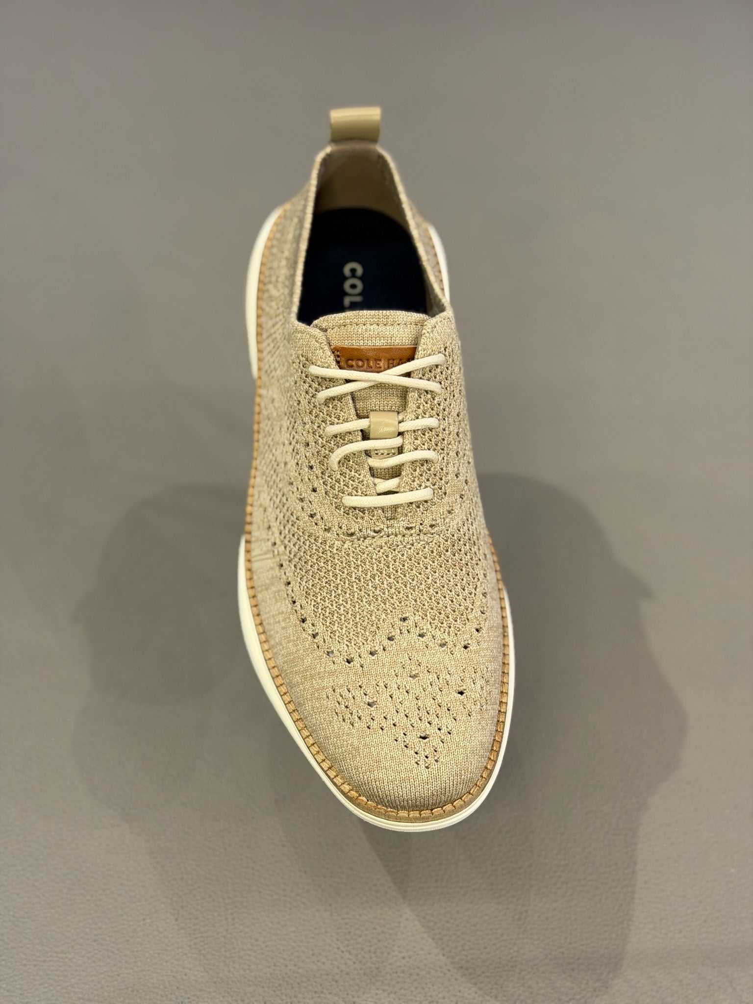 Men's Natural Grand Hurrion Stitchlite Wingtip Oxford Dark Beige