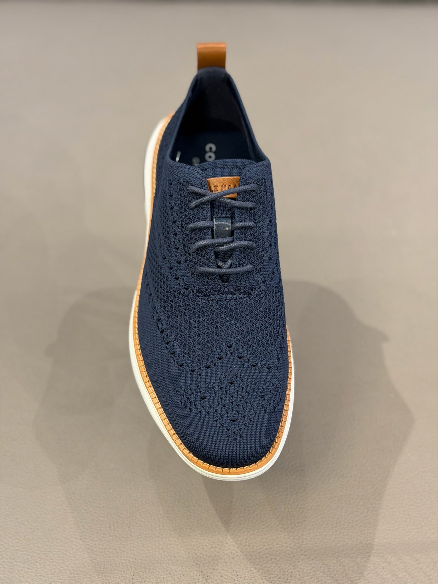 Men's Natural Grand Hurrion Stitchlite Wingtip Oxford Navy