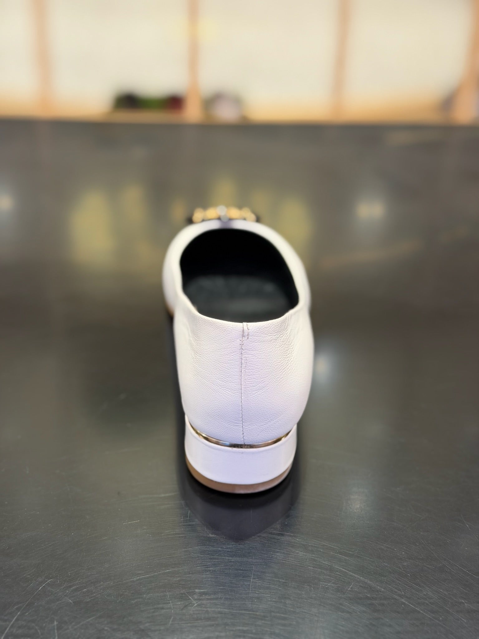 Chelsea Cap Toe Leather Ballet Flat Ivory