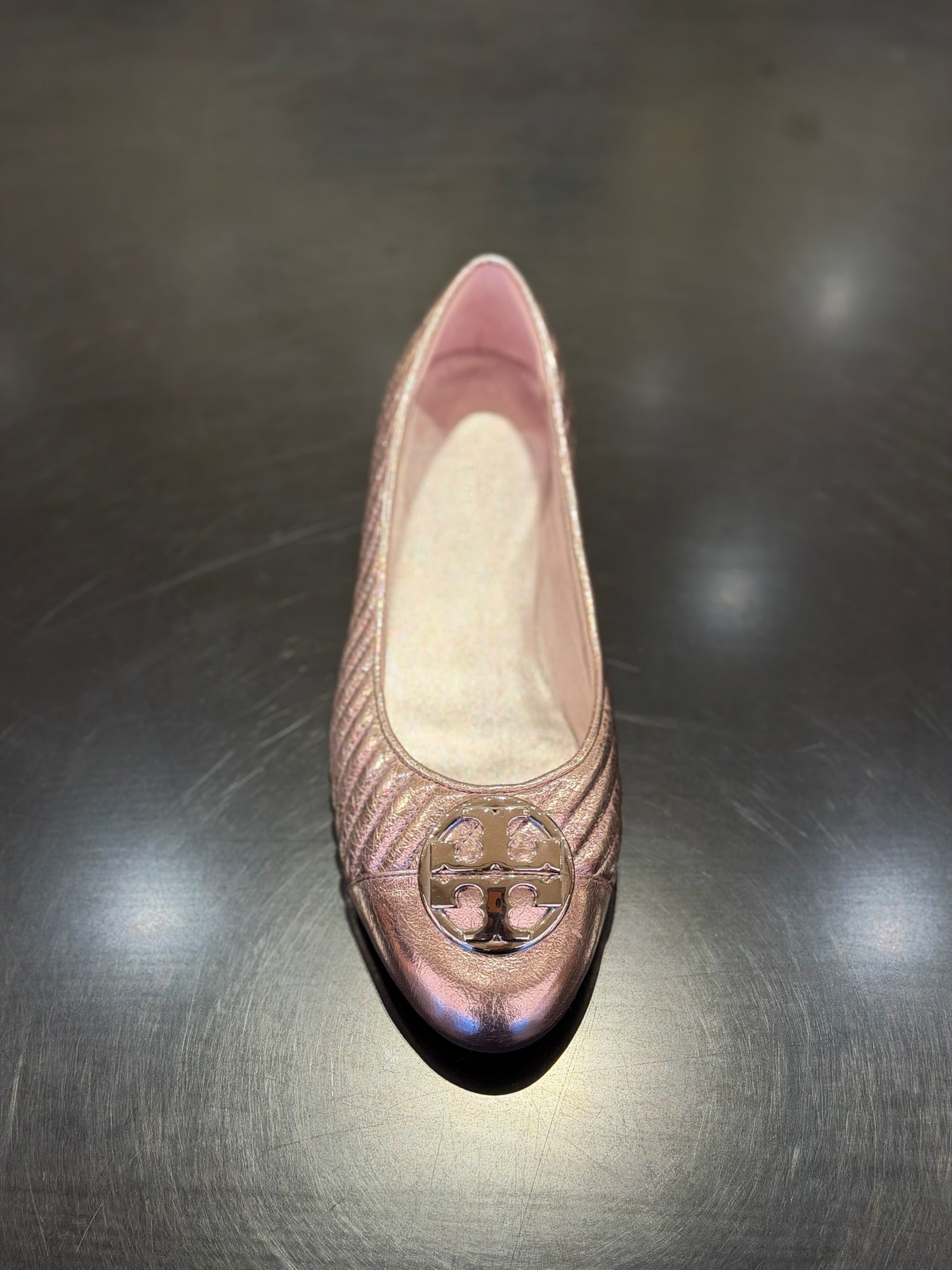 Minnie Travel Ballet Flats Pink Metallic