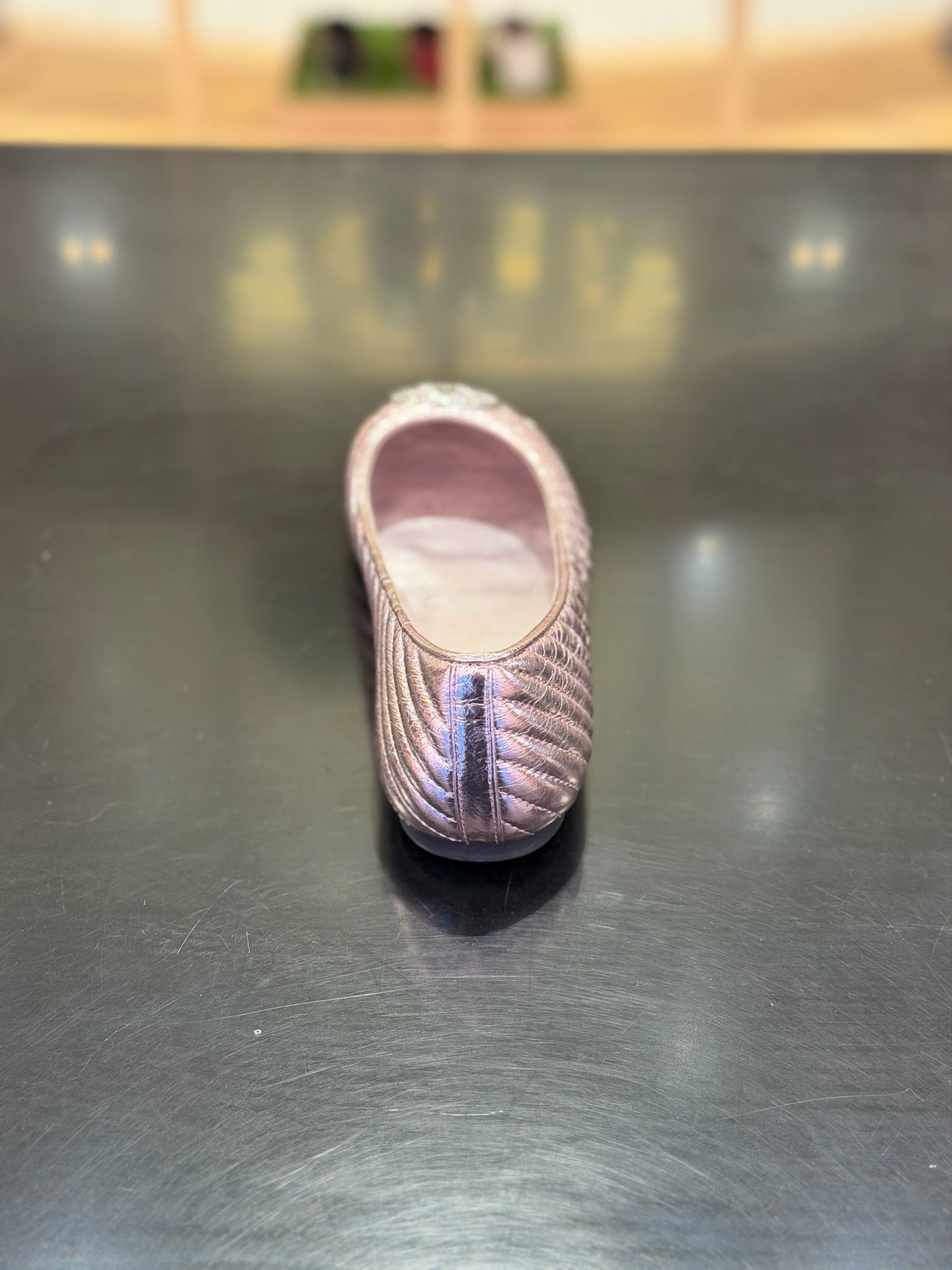 Minnie Travel Ballet Flats Pink Metallic