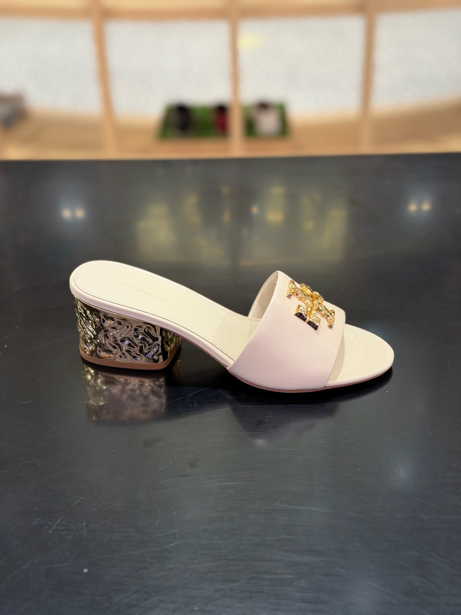 Everly Leather Block Sandal in Cream