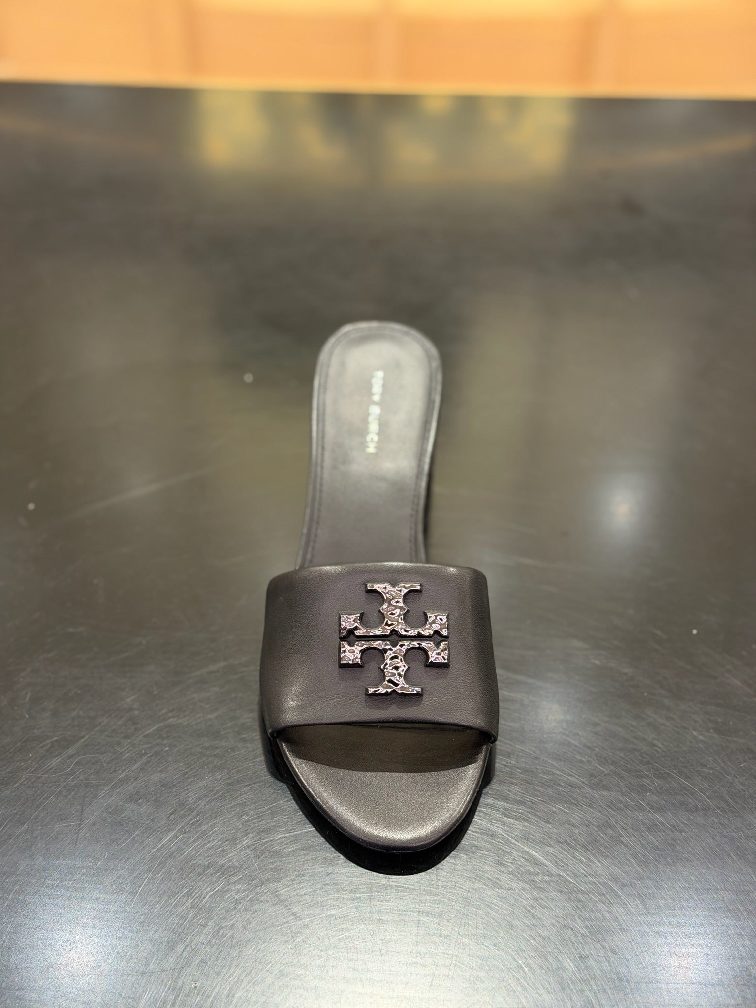 Everly Leather Block Sandal in Black