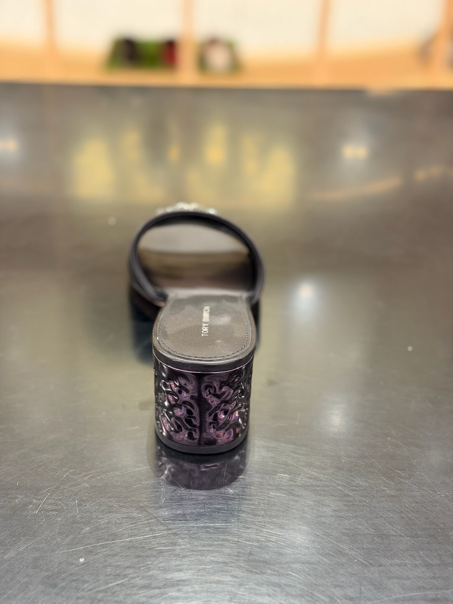 Everly Leather Block Sandal in Black