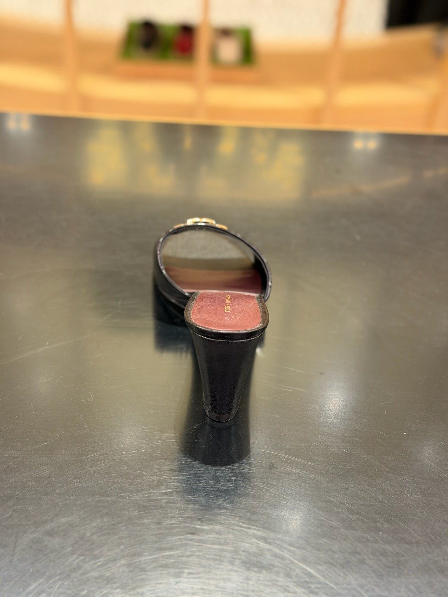 Everly Wedge Leather Sandal in Black