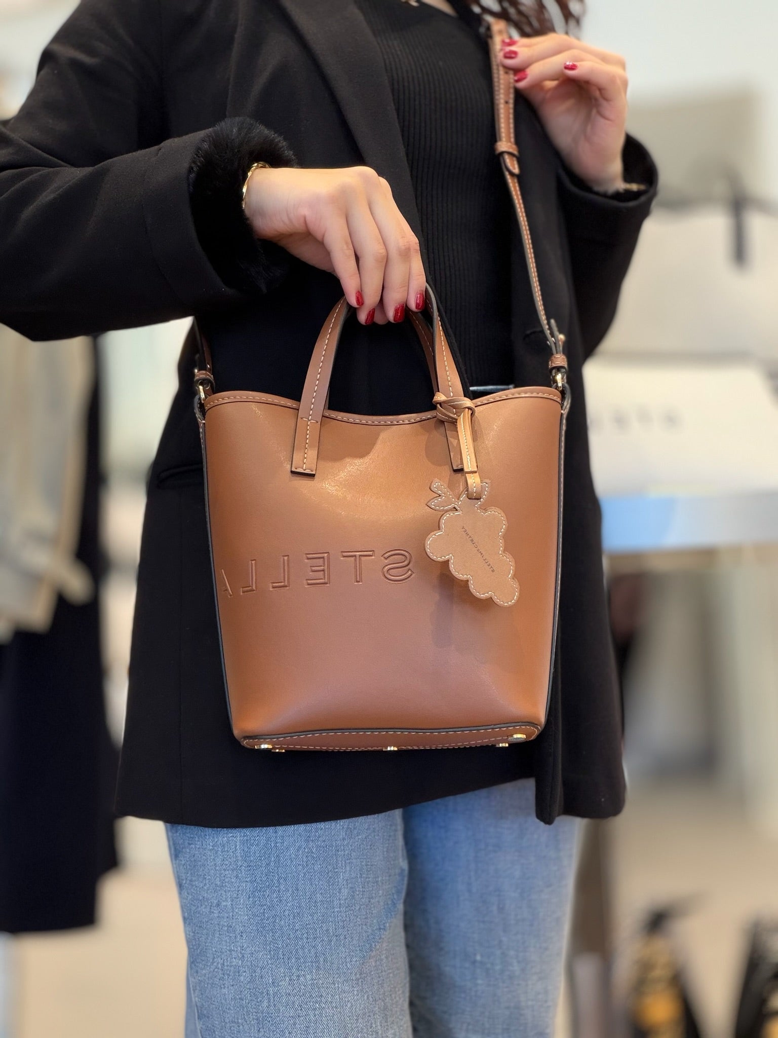 Stella McCartney Mini Logo Tote - Tan