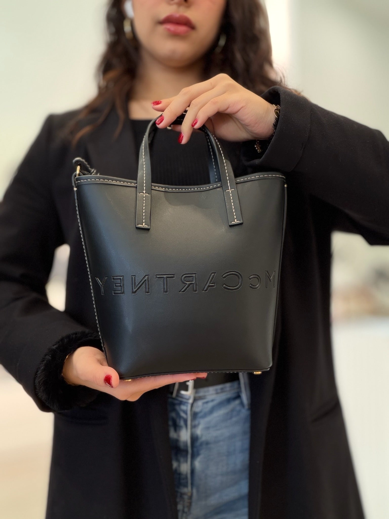 Stella McCartney Mini Logo Tote - Black
