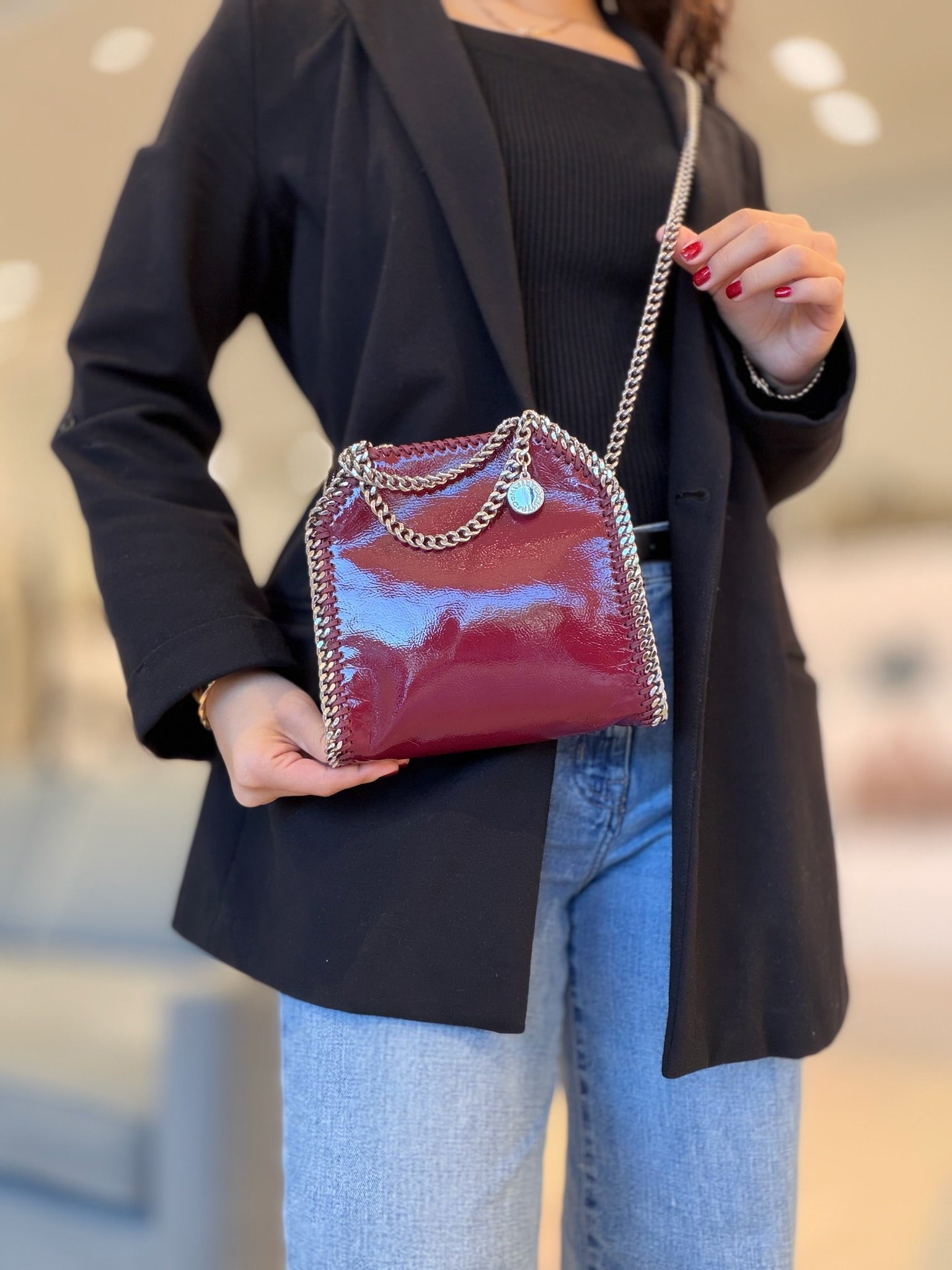 Stella McCartney Falabella Mini Tote - Burgundy