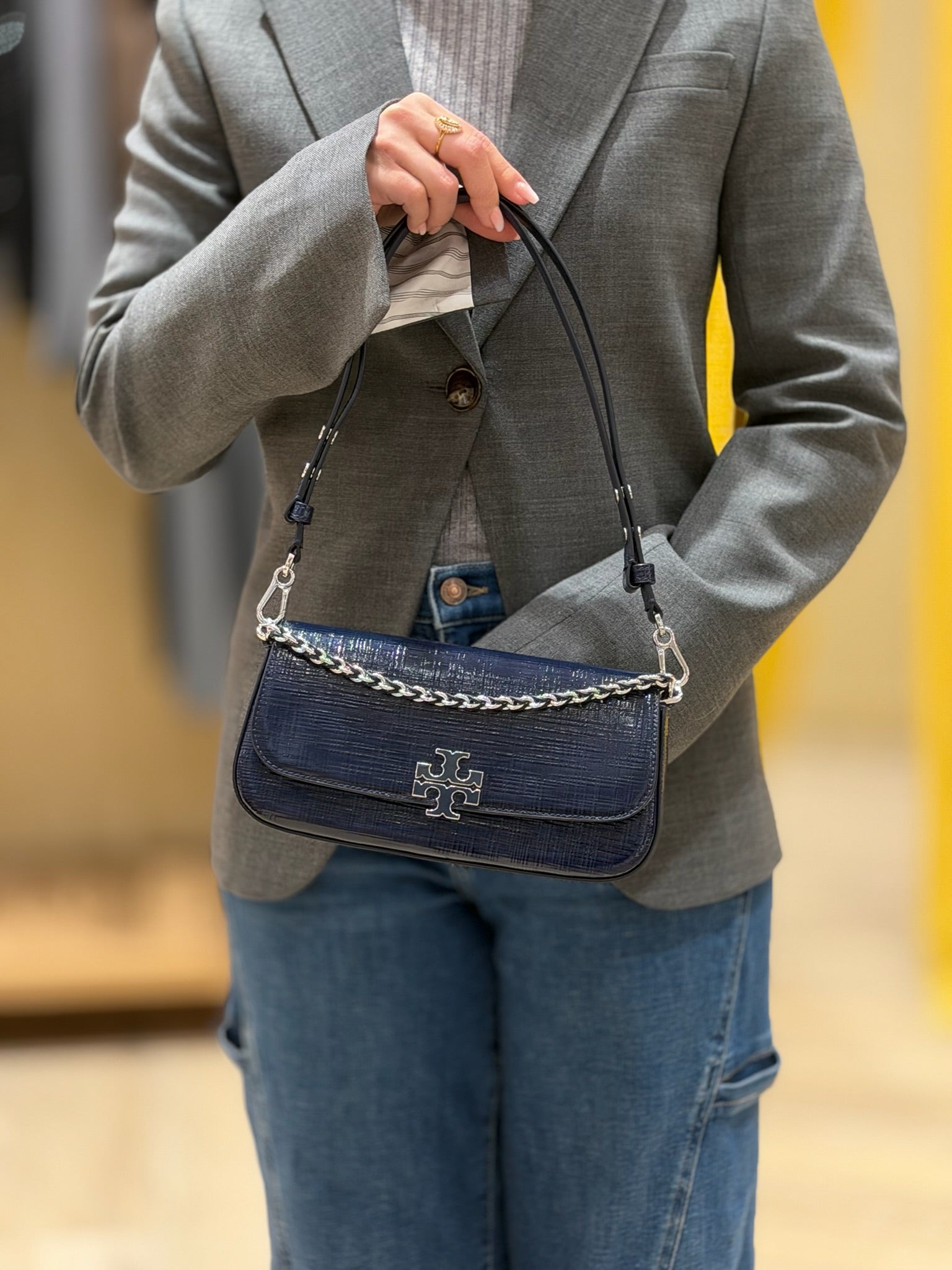 Britten Textured Patent Convertible Crossbody