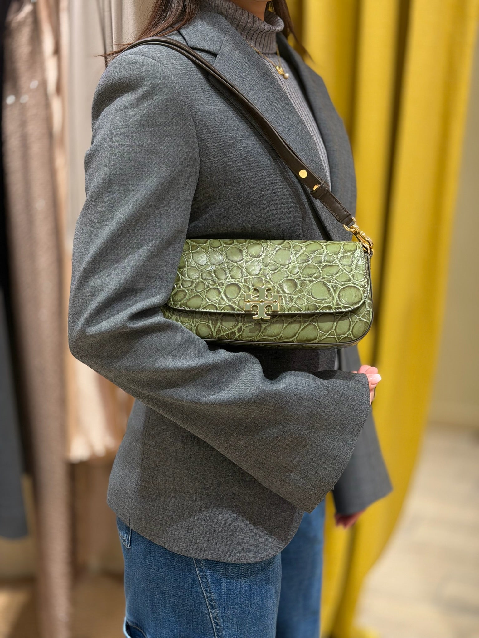 Britten Embossed Croc Convertible Crossbody