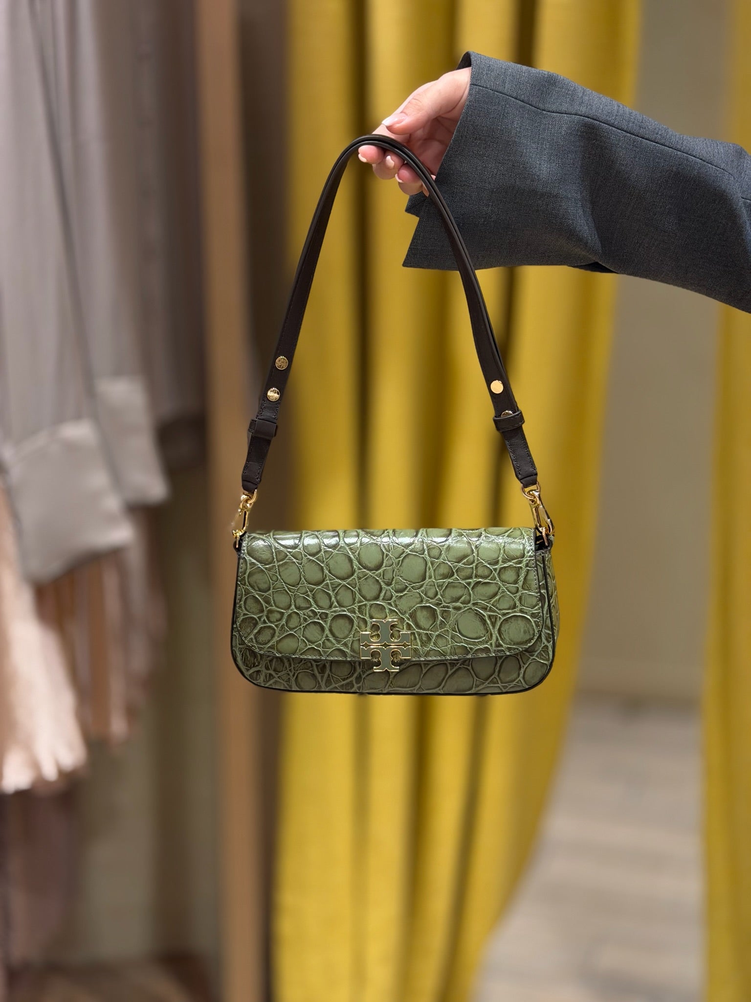 Britten Embossed Croc Convertible Crossbody