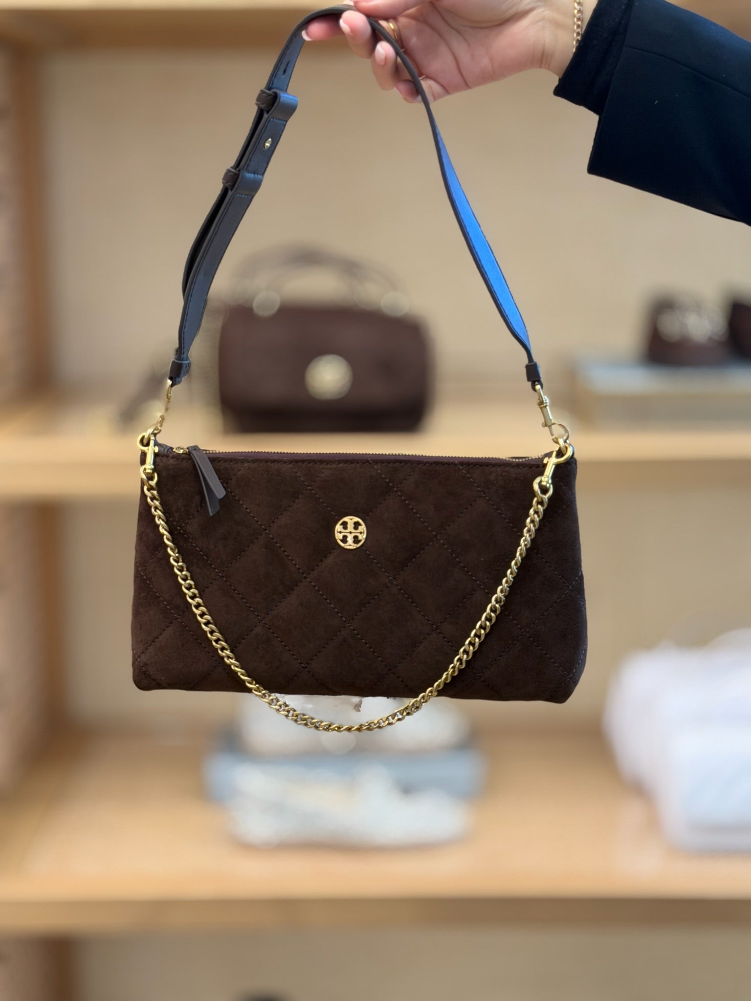 Willa Suede Zip Shoulder Bag