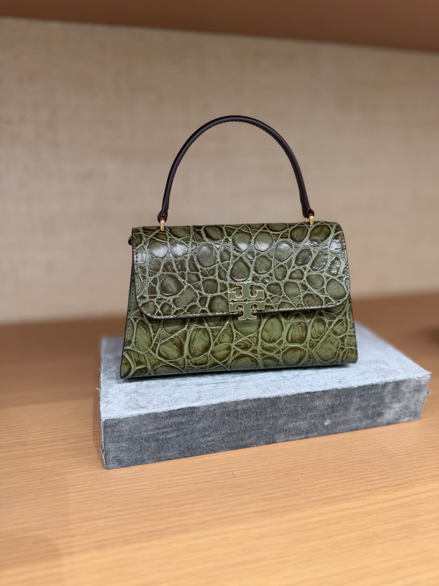 Britten Embossed Croc Top Handle