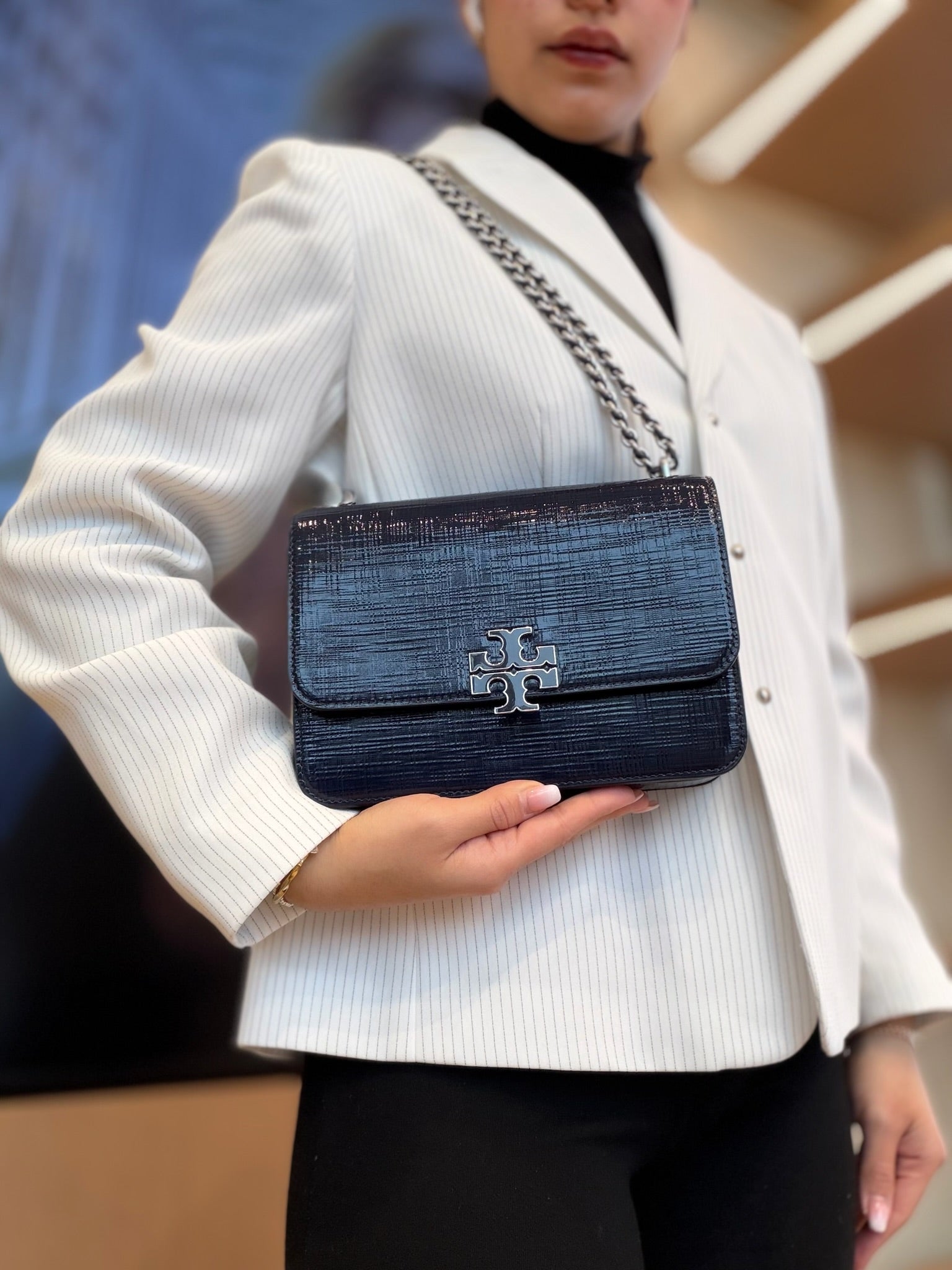 Britten Saffiano Small Shoulder Bag