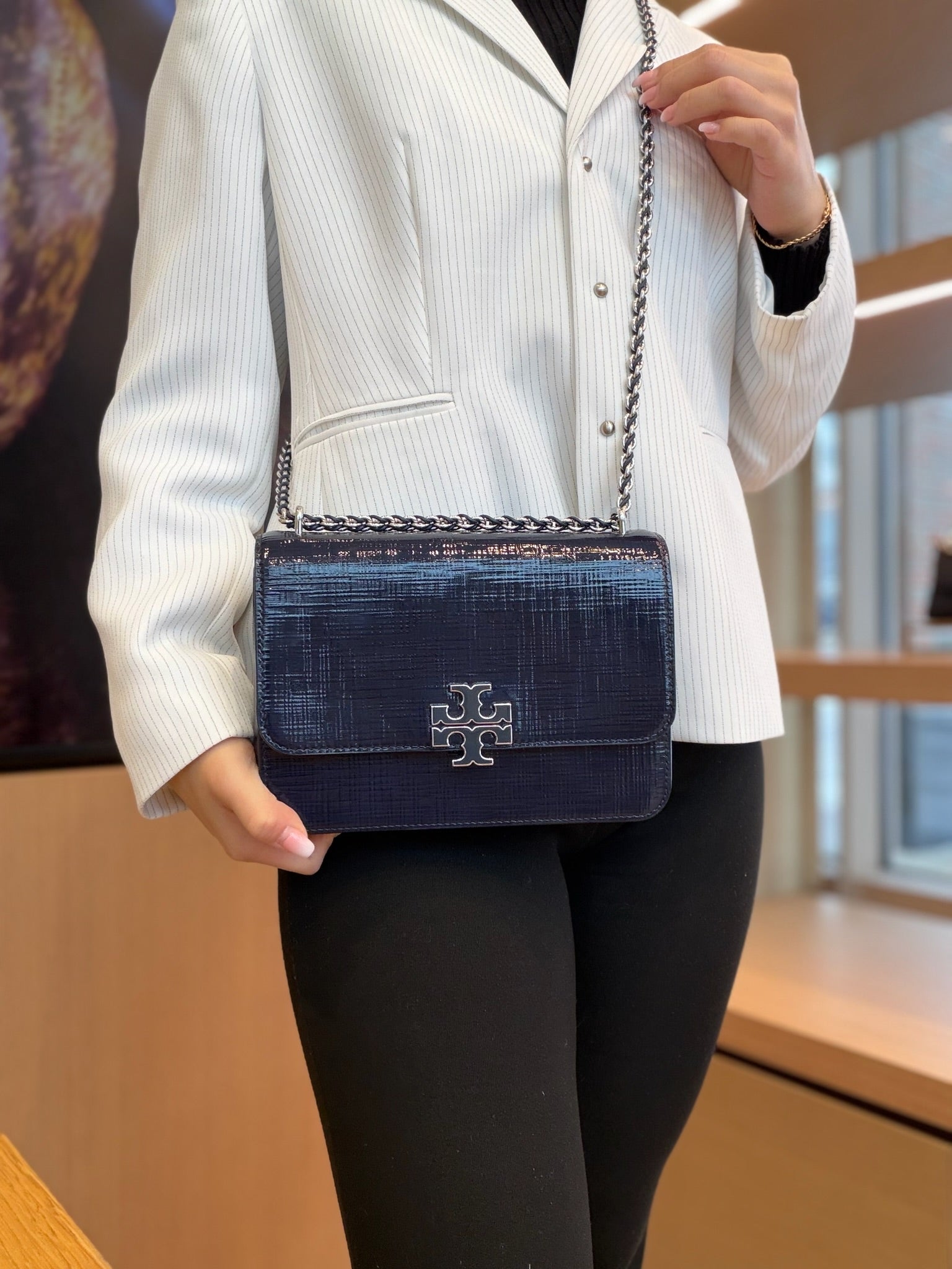 Britten Saffiano Small Shoulder Bag