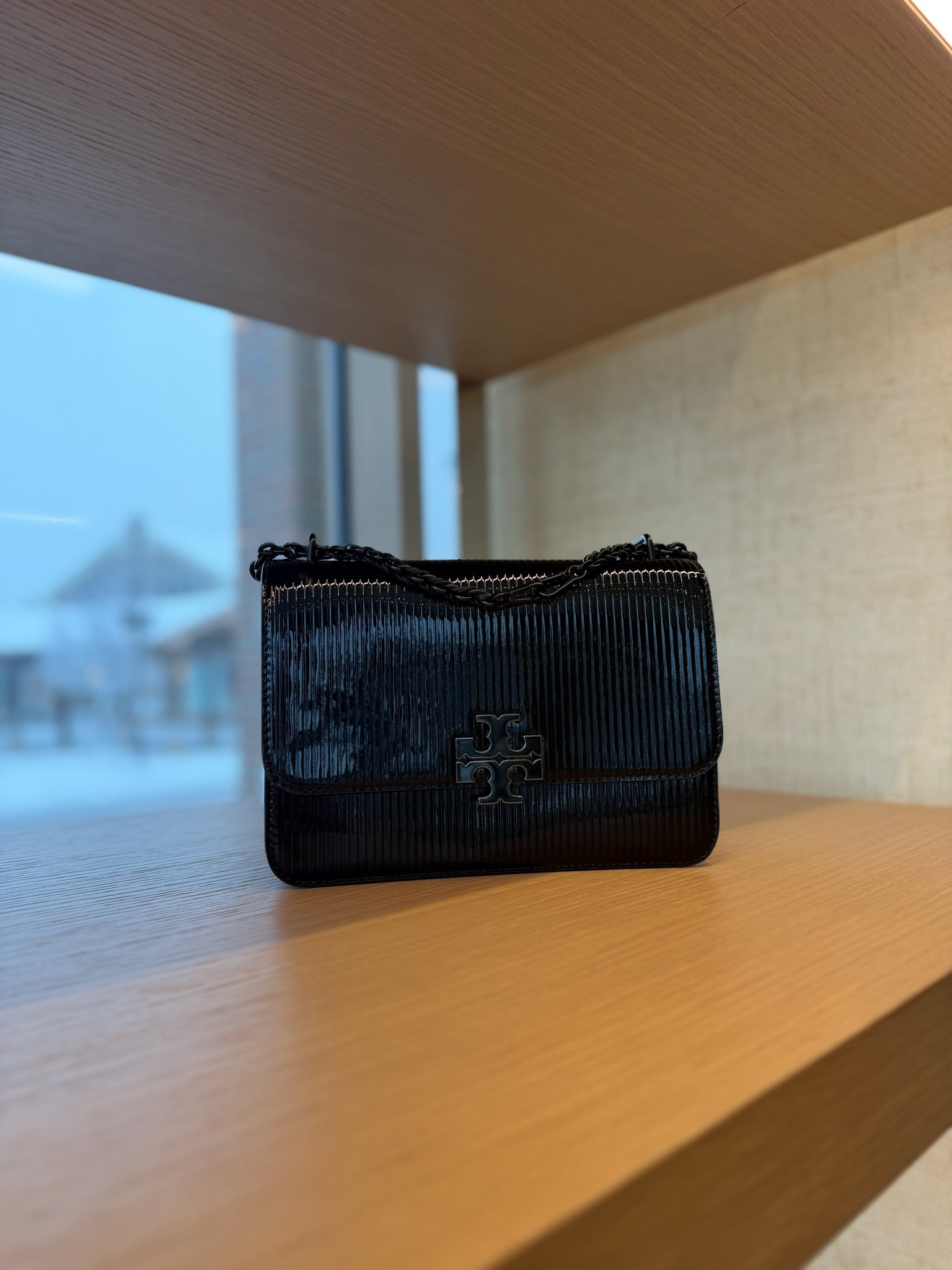 Britten Patent Small Shoulder Bag