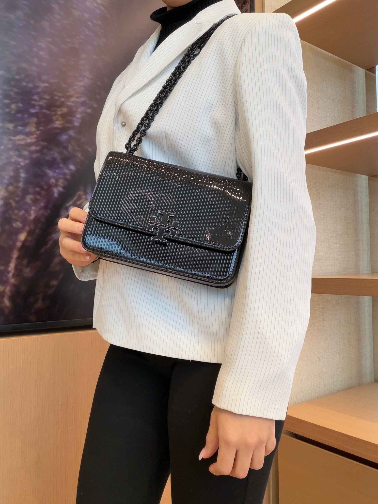 Britten Patent Small Shoulder Bag