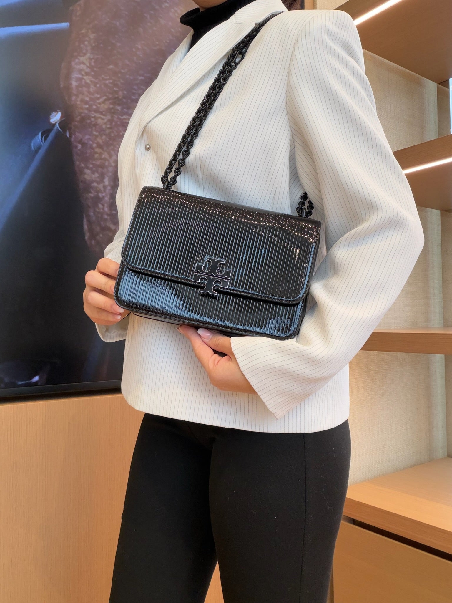 Britten Patent Small Shoulder Bag