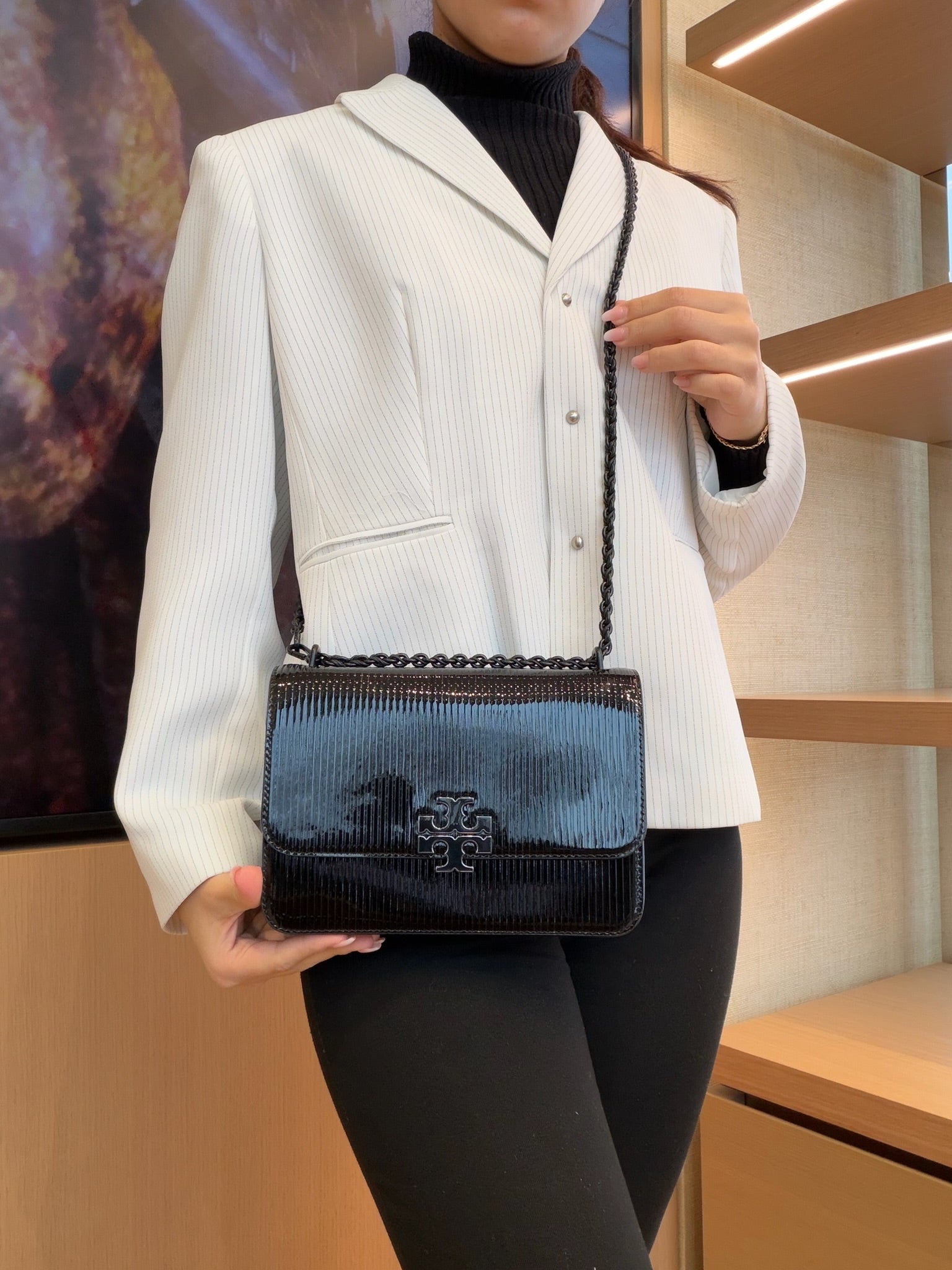 Britten Patent Small Shoulder Bag