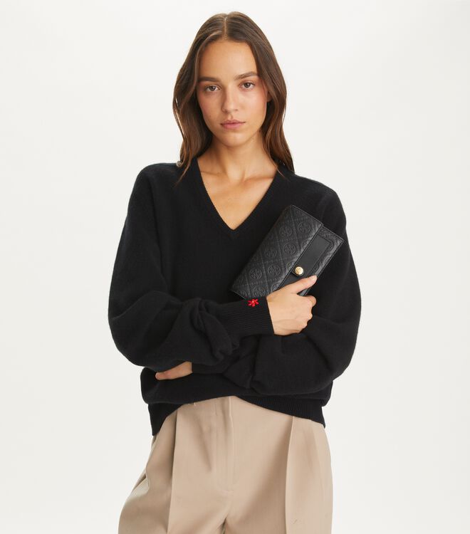 T Monogram Chain Wallet