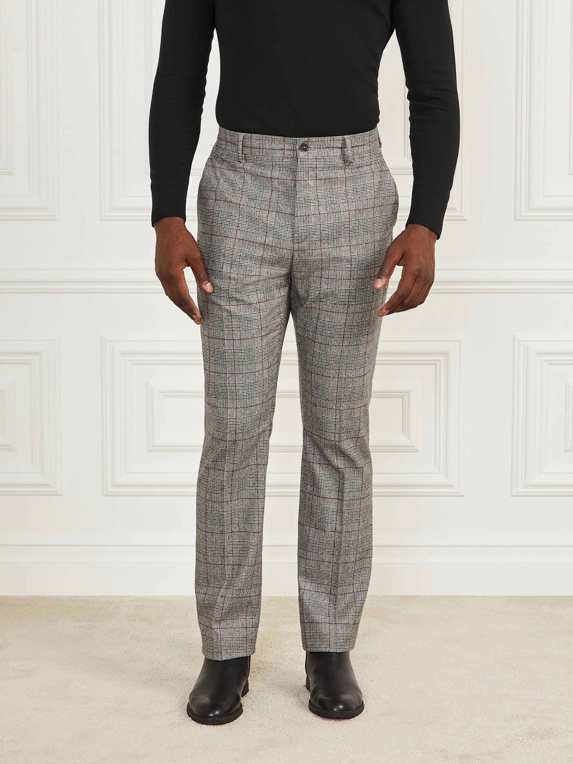 Black/White/Red Check
