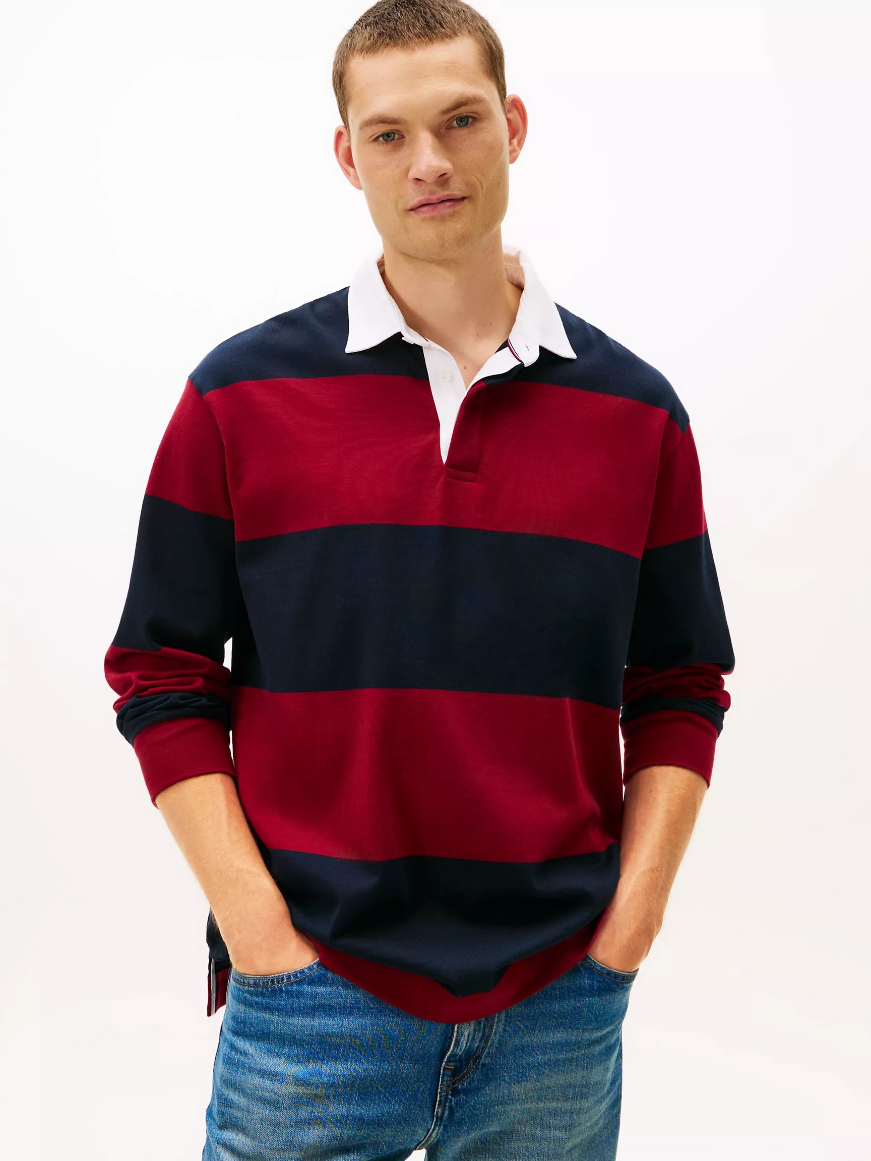 Rouge/Navy Stripe