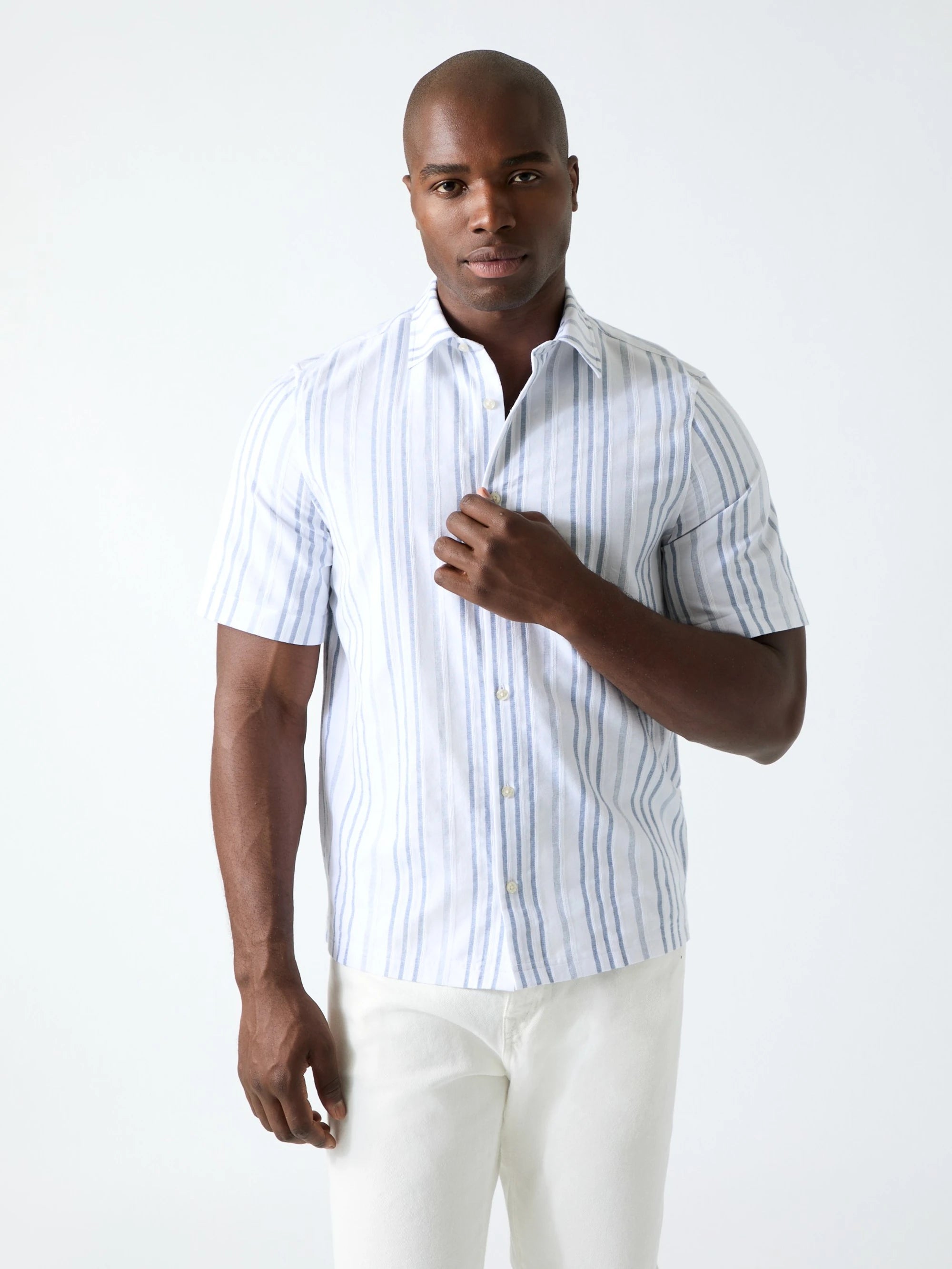White And Smart Blue Dobb