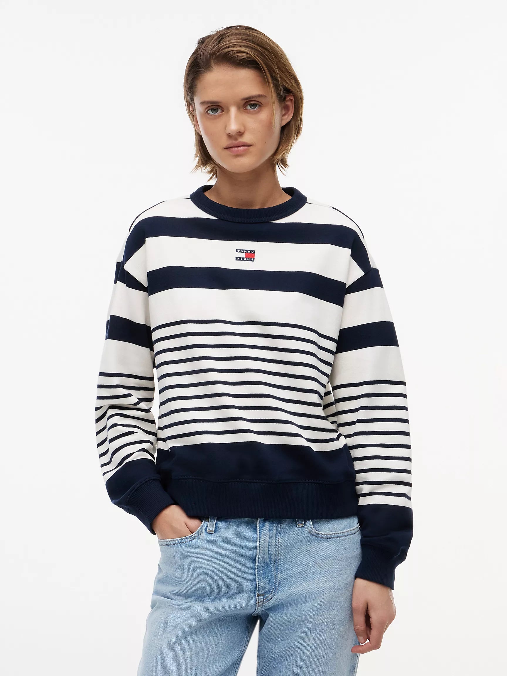 Navy Blue / Ecru Stripe