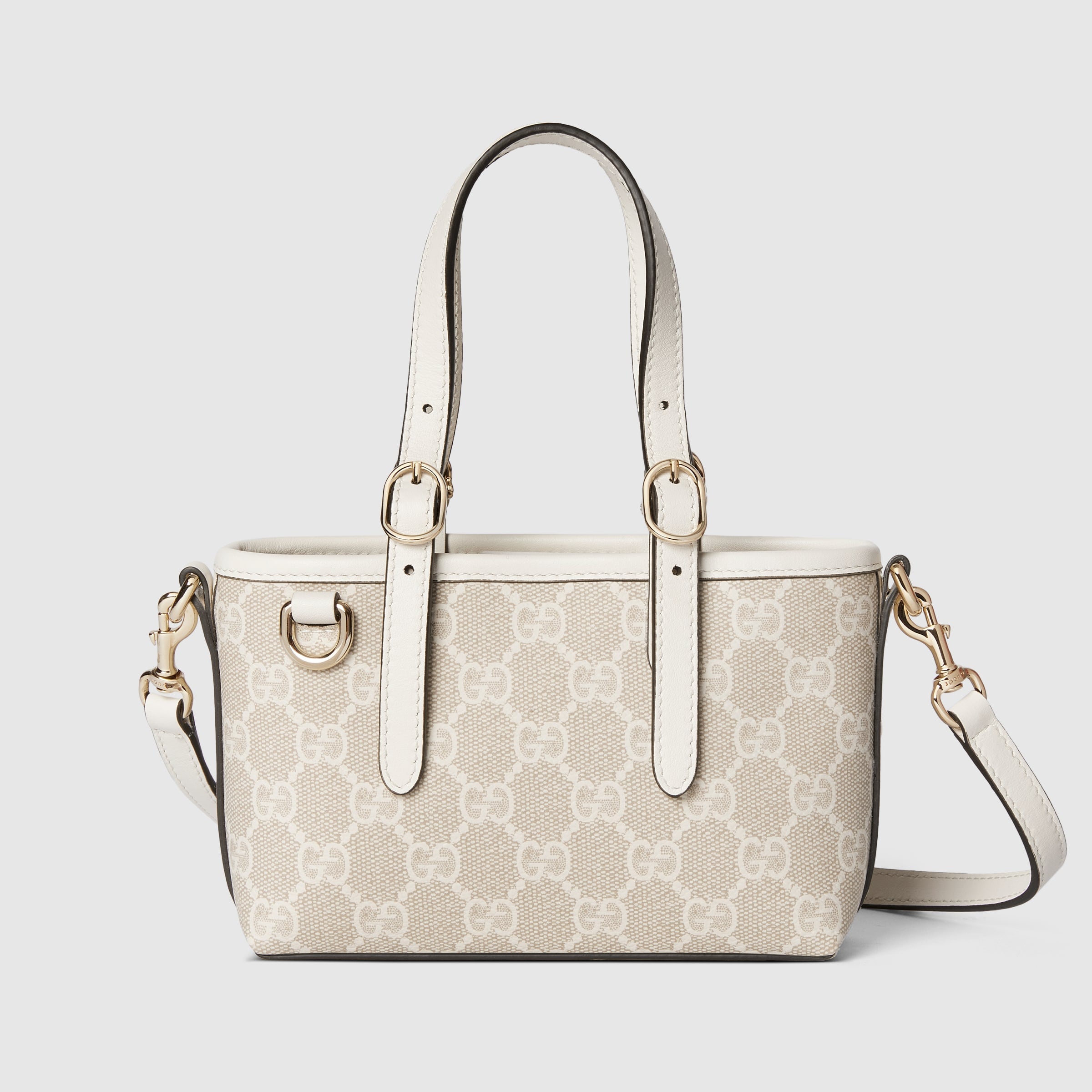 tejido beige y blanco con GG