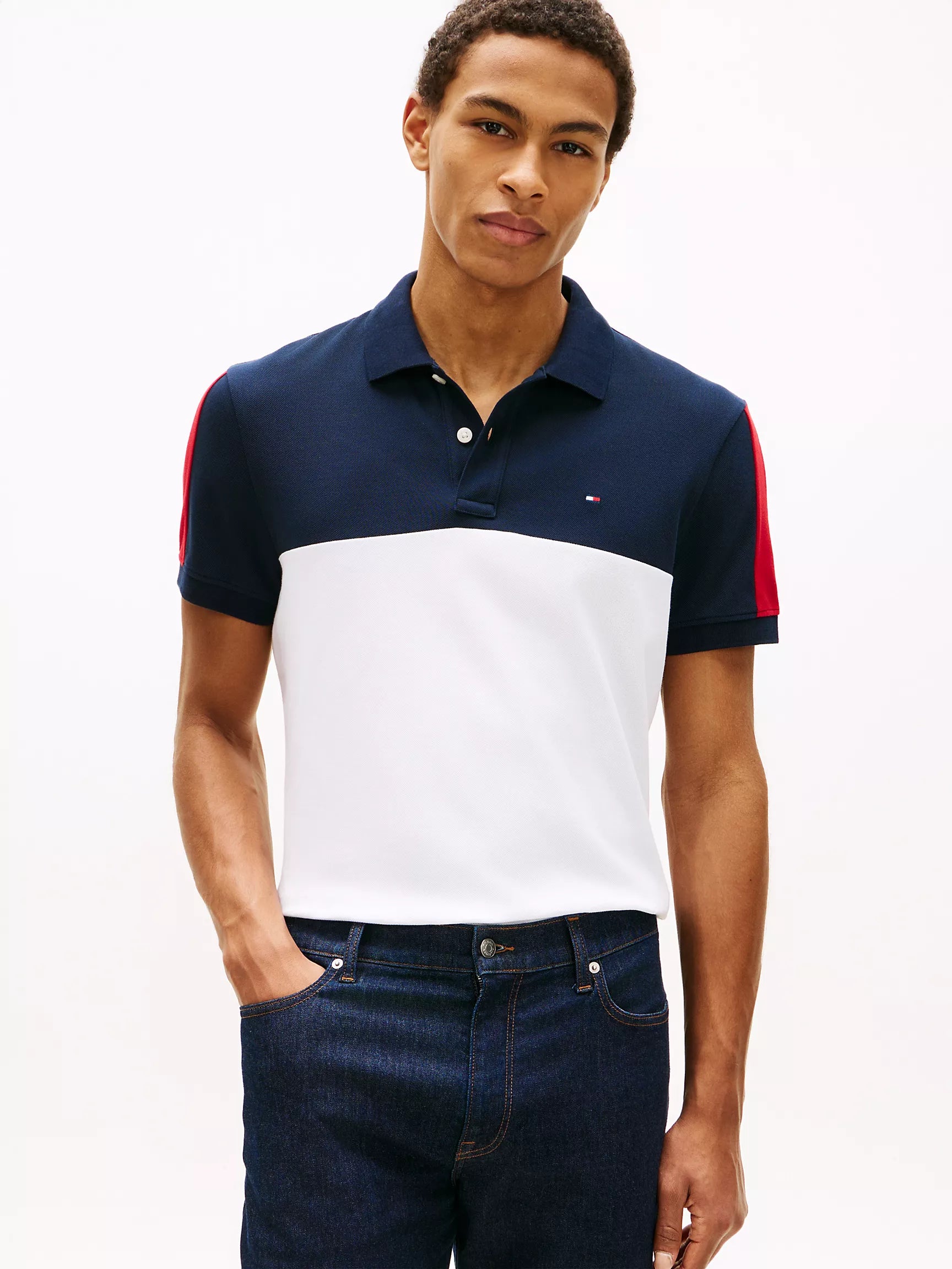 Optic White/Navy Colorblock