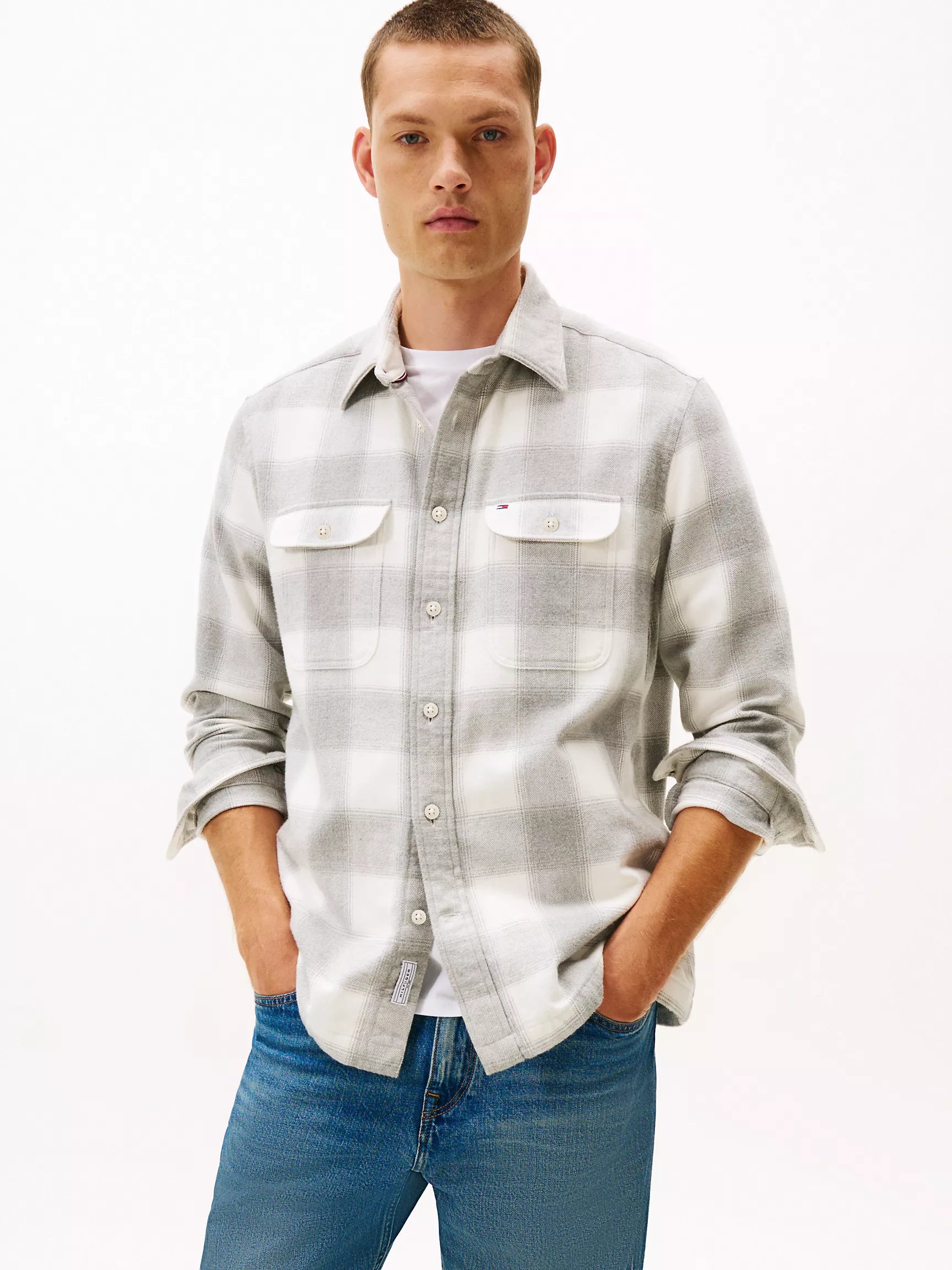 Light Grey Heather Check