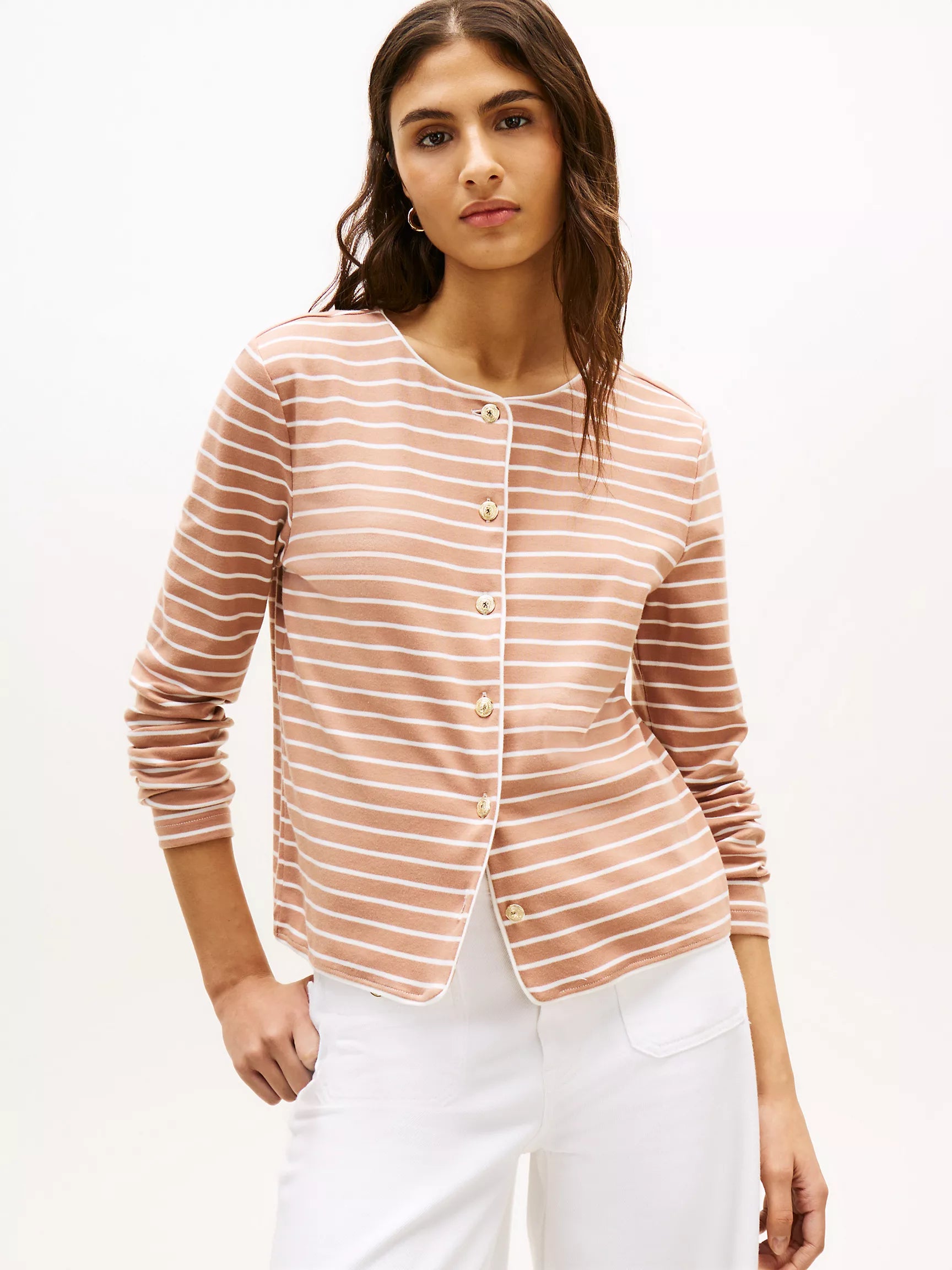 Tawny Rose Ivory Silk Stripe