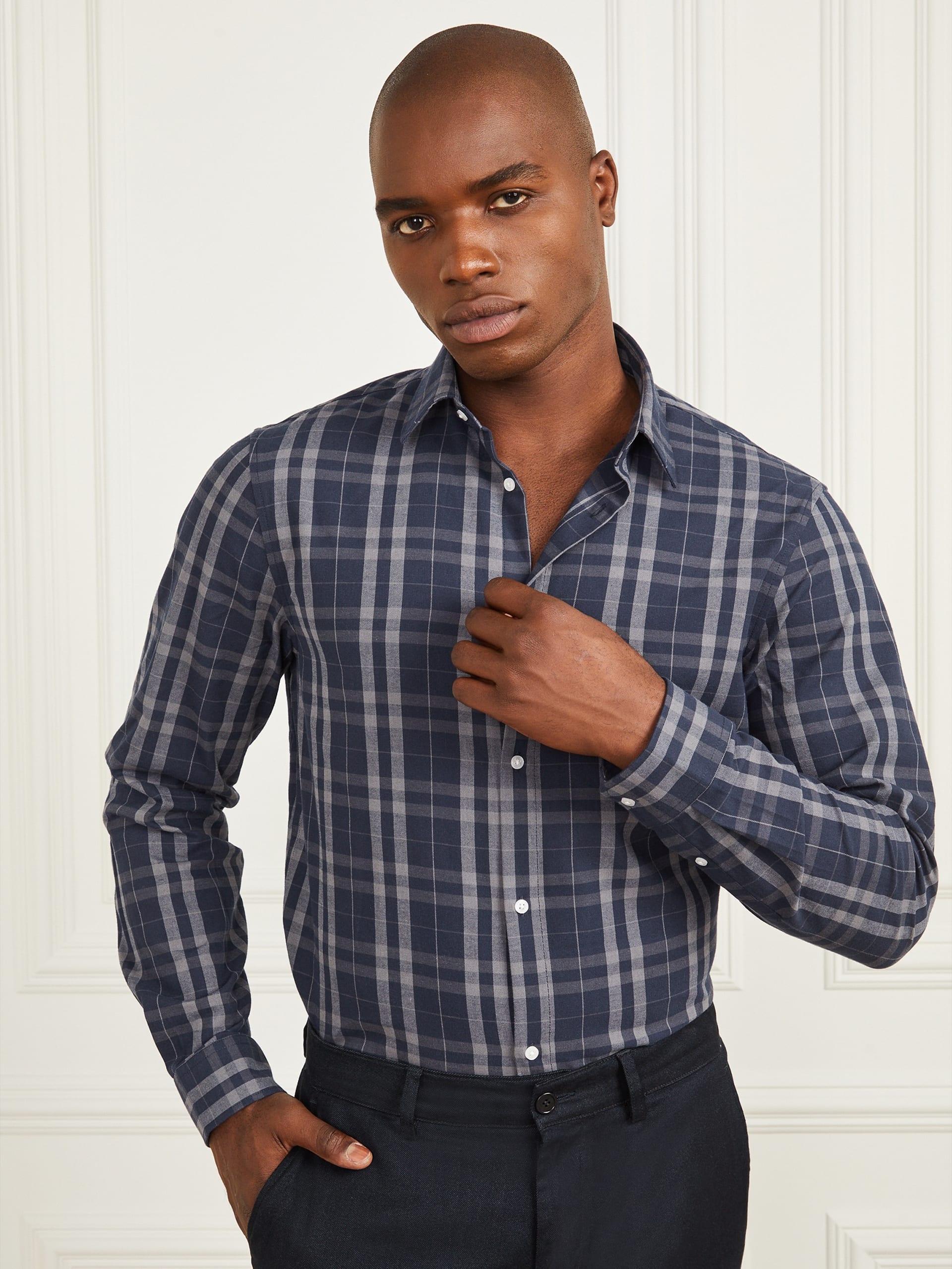 Blue And Grey Check