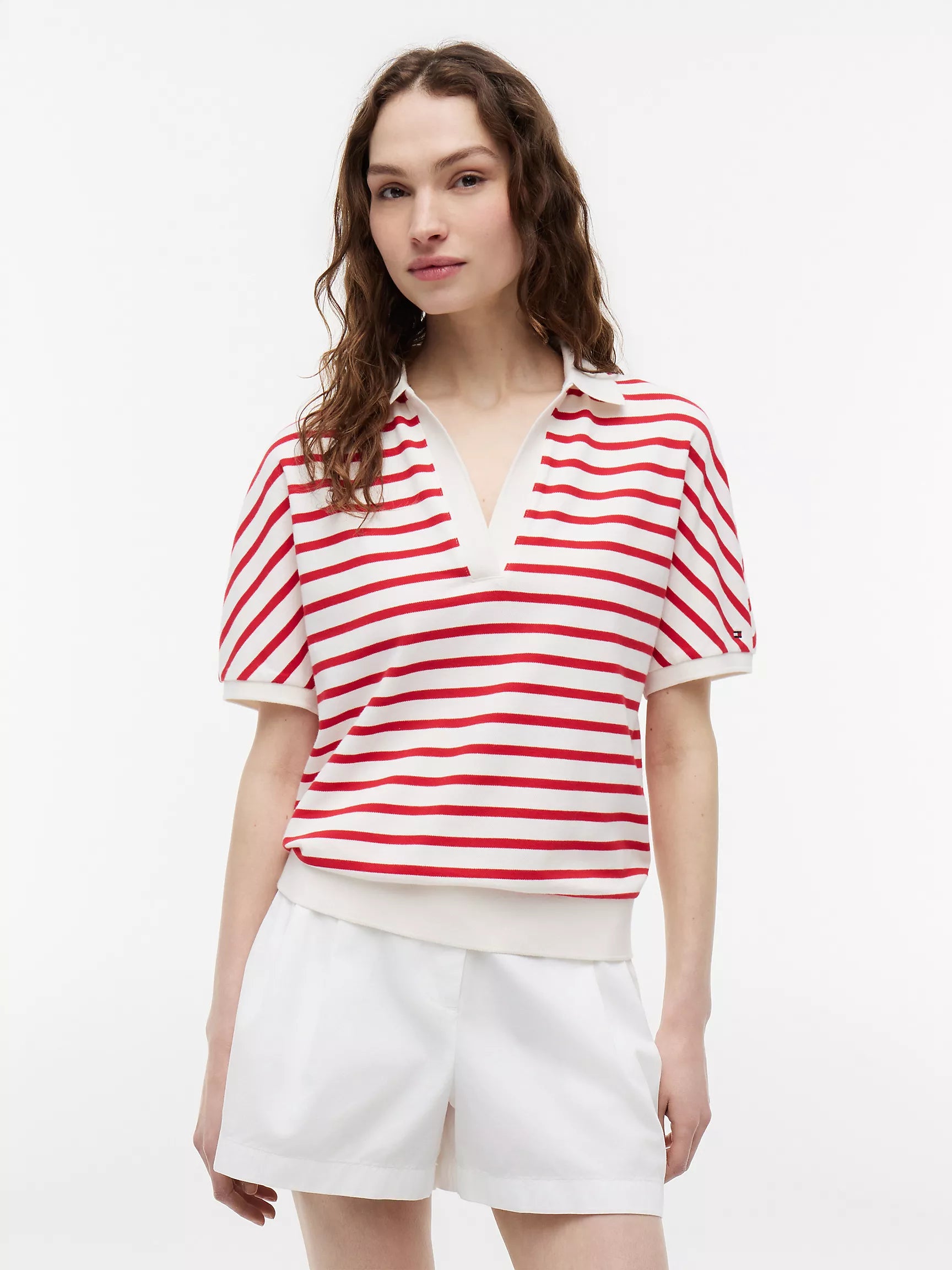Ivory Silk / Red Stripe