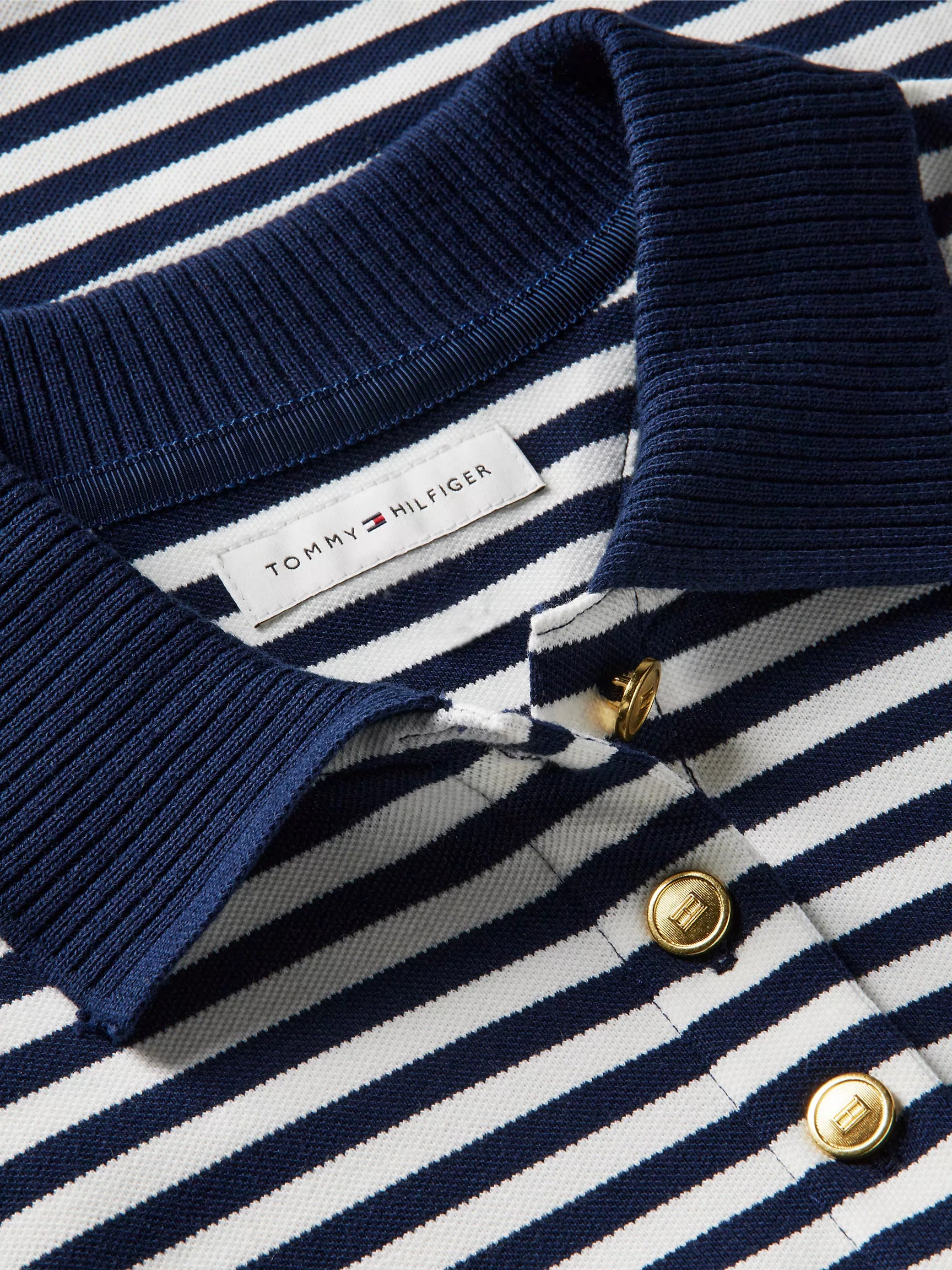Navy Blue / Ecru Stripe