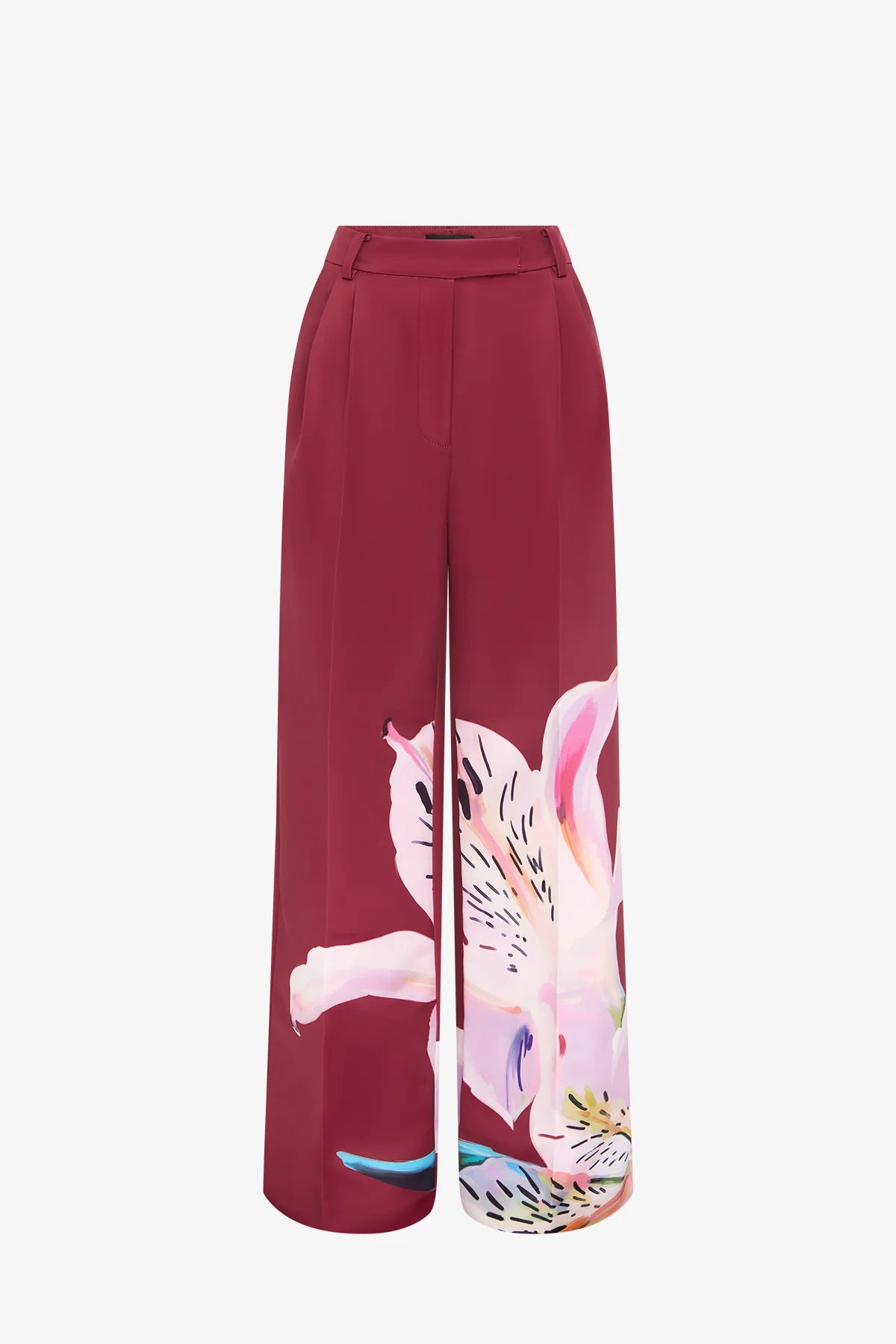 Lily Print in Burgundy