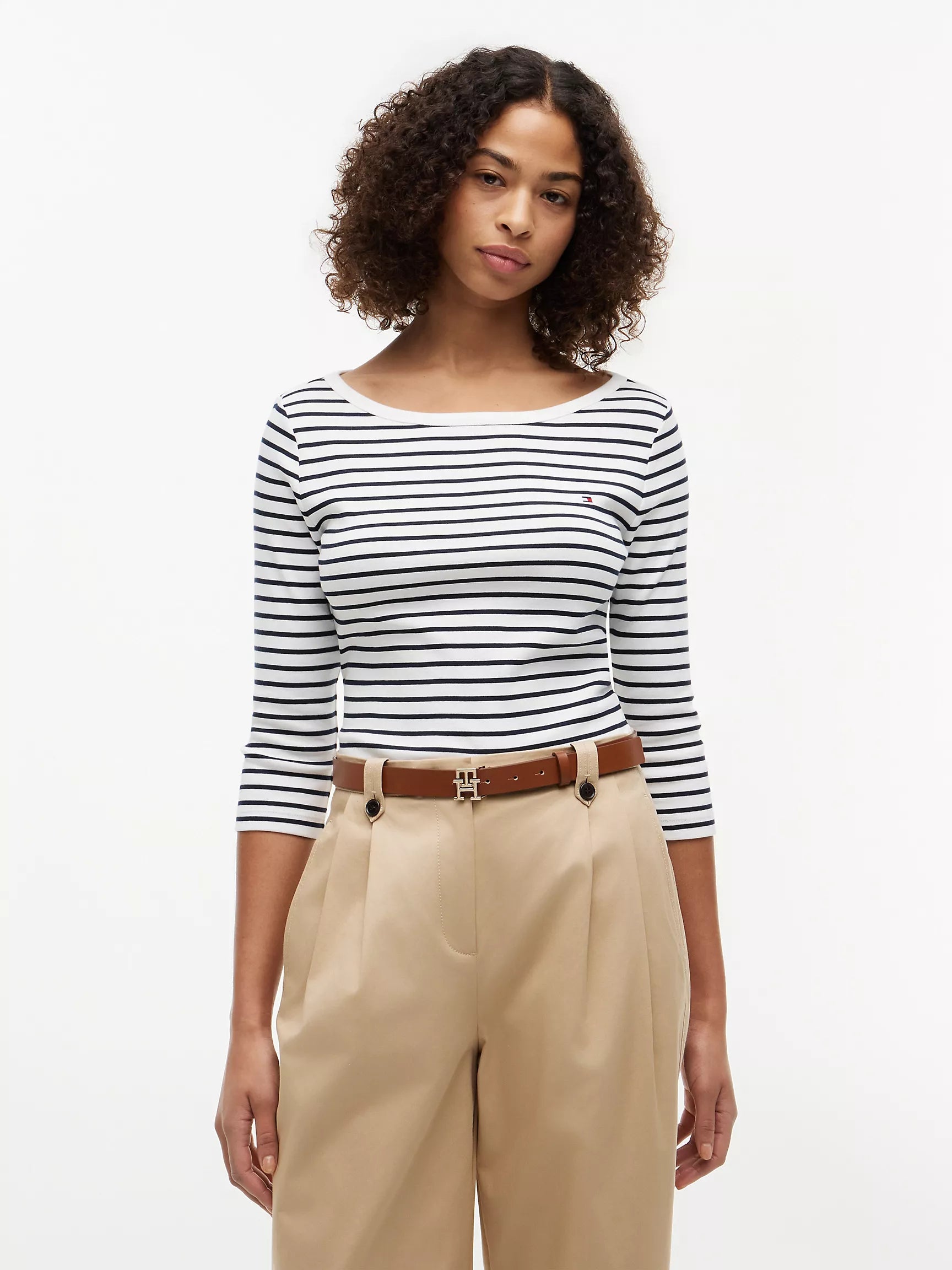 Navy Blue / Ecru Stripe