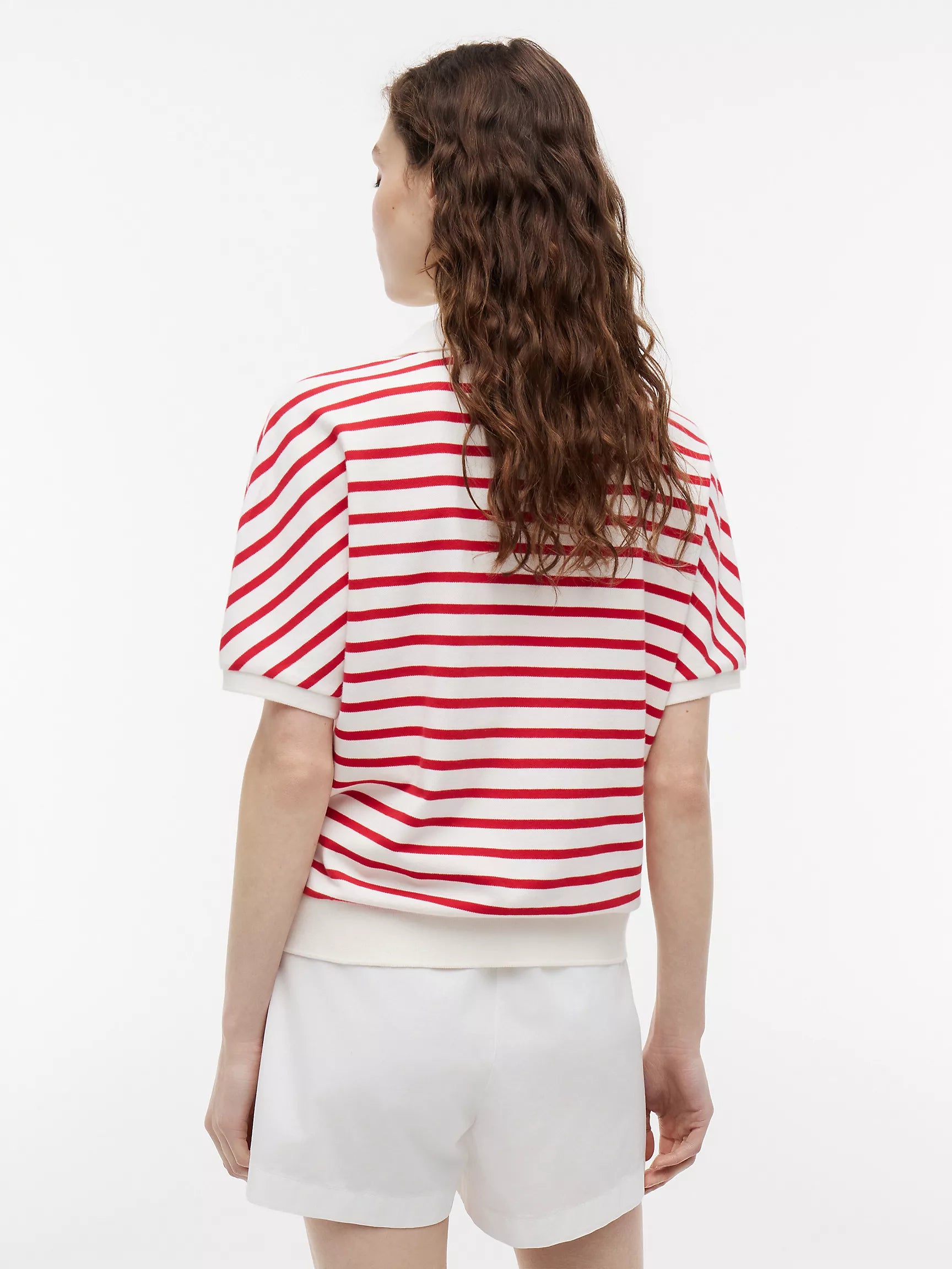 Ivory Silk / Red Stripe