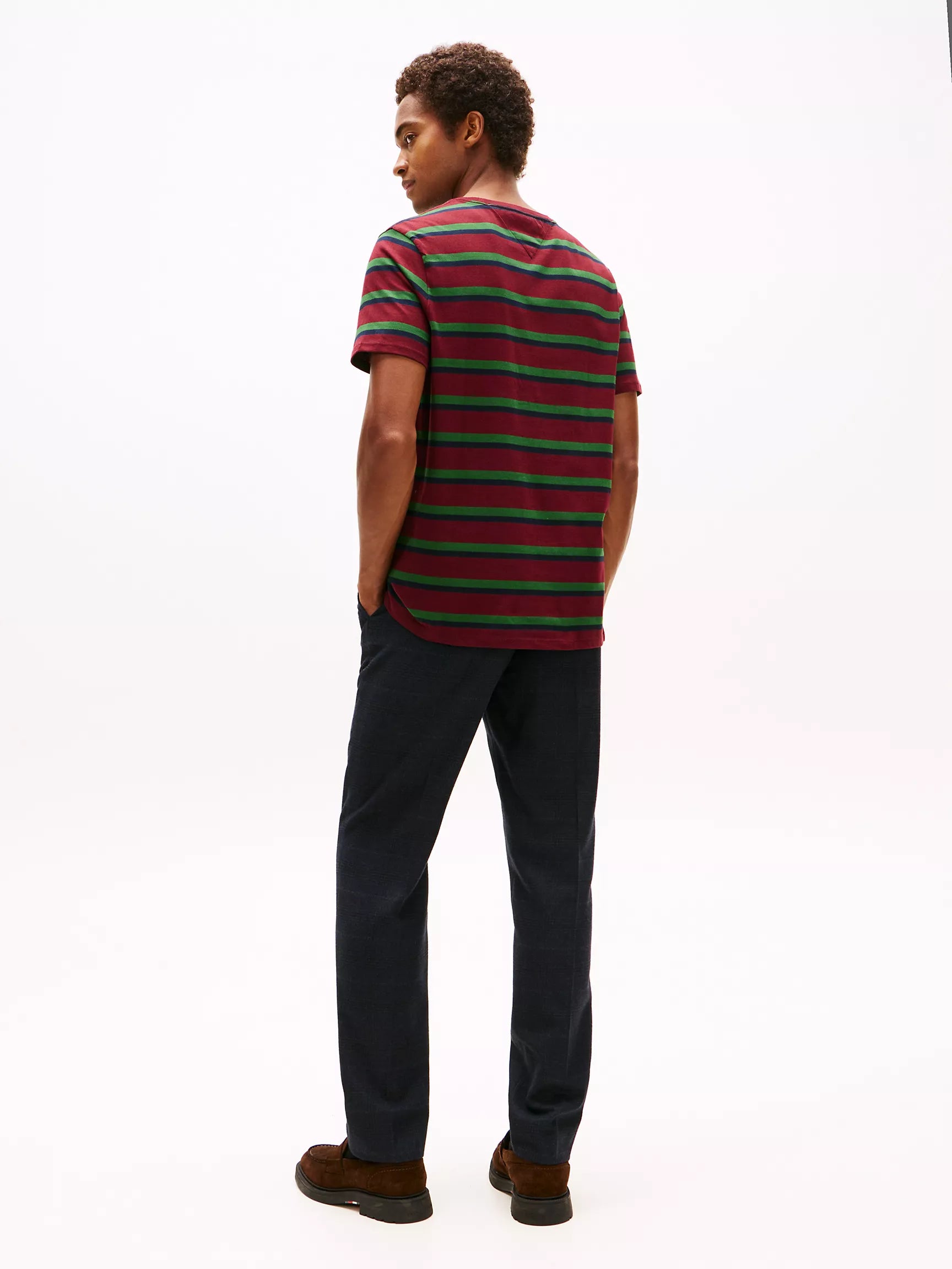 Deep Rouge/Green Stripe