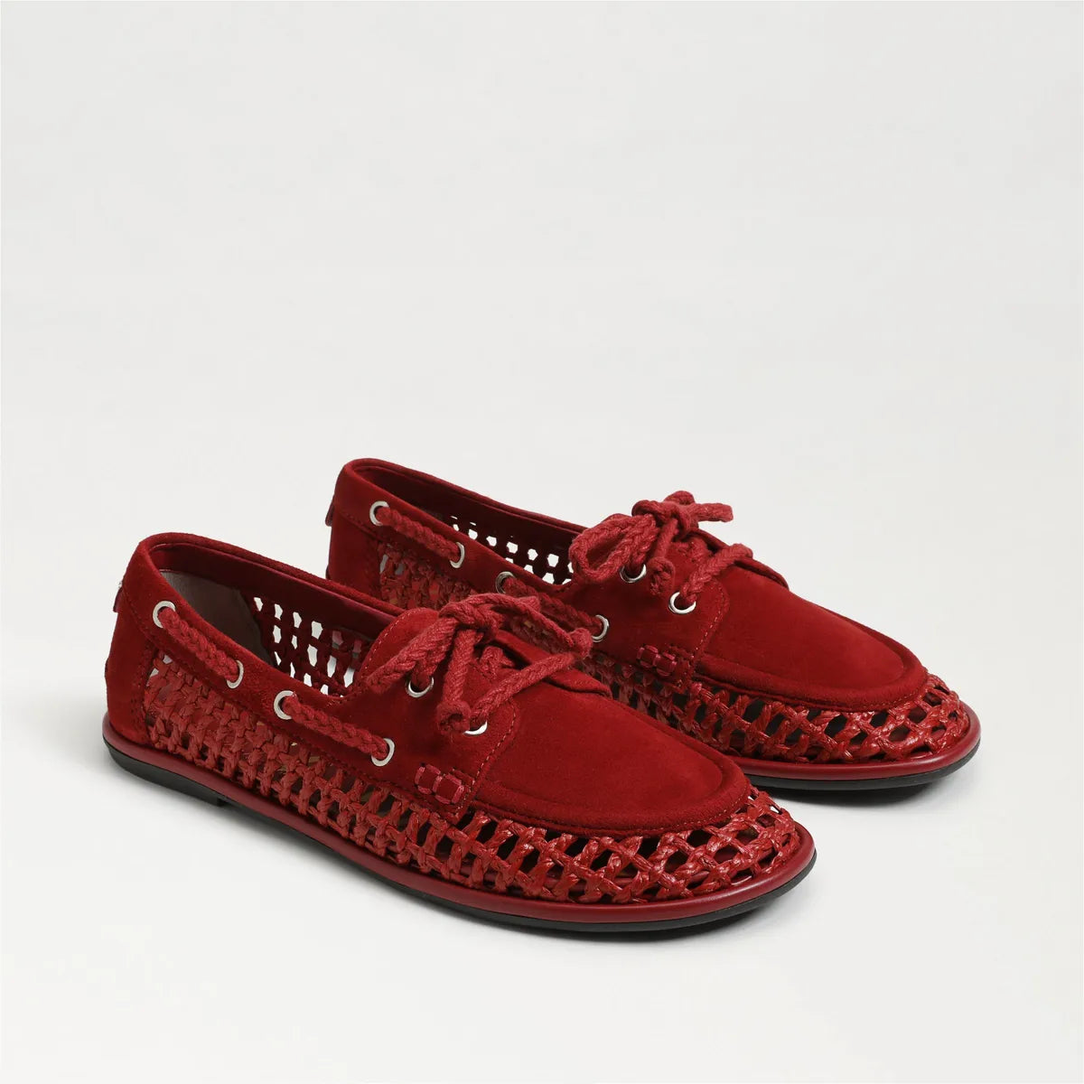 Deep Scarlet Leather/Woven Fabric