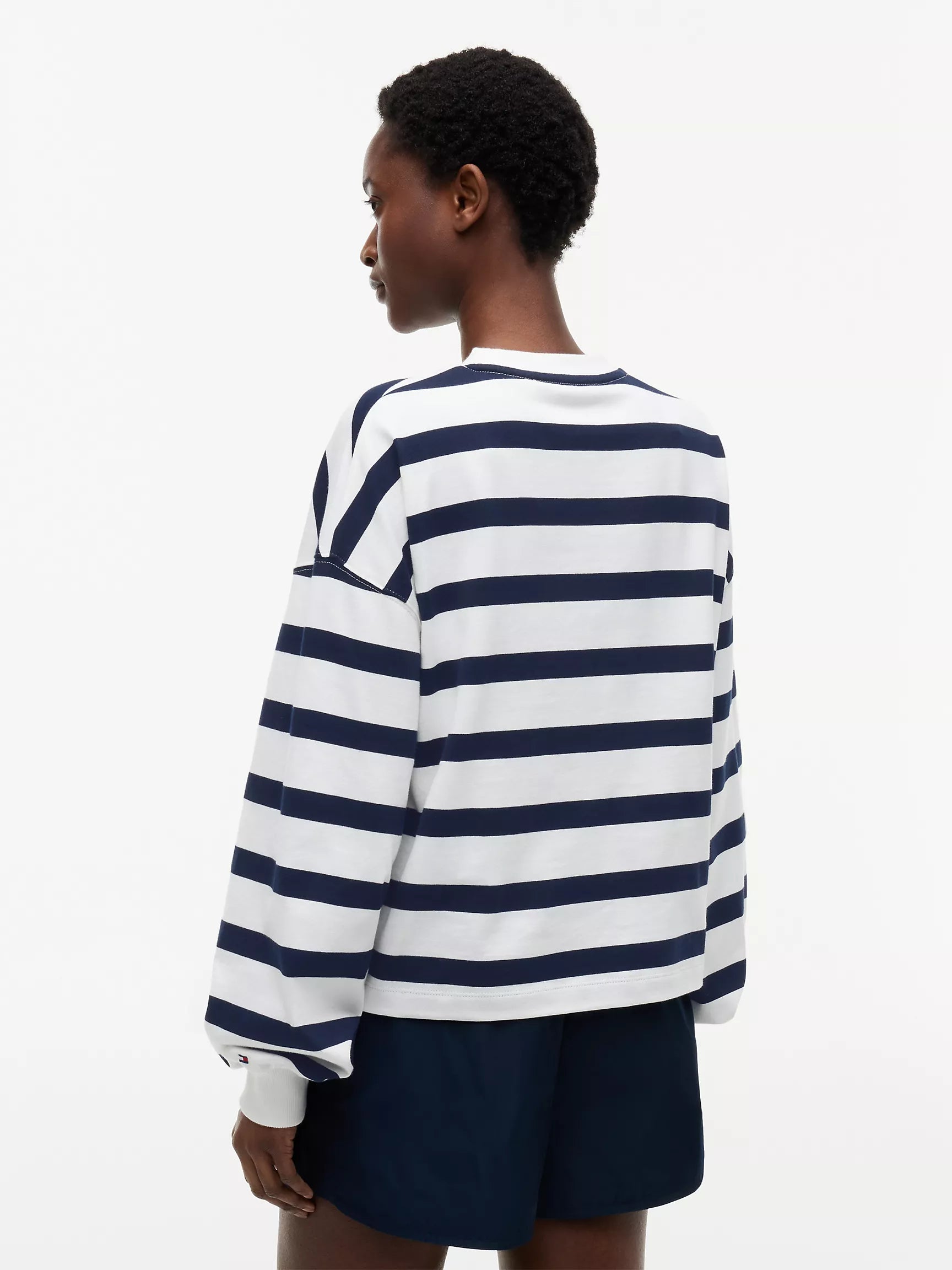 Ecru / Navy Blue Stripe