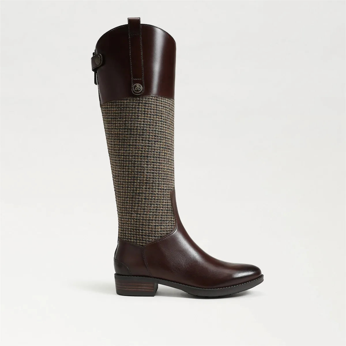 Brown Plaid Fabric/Leather