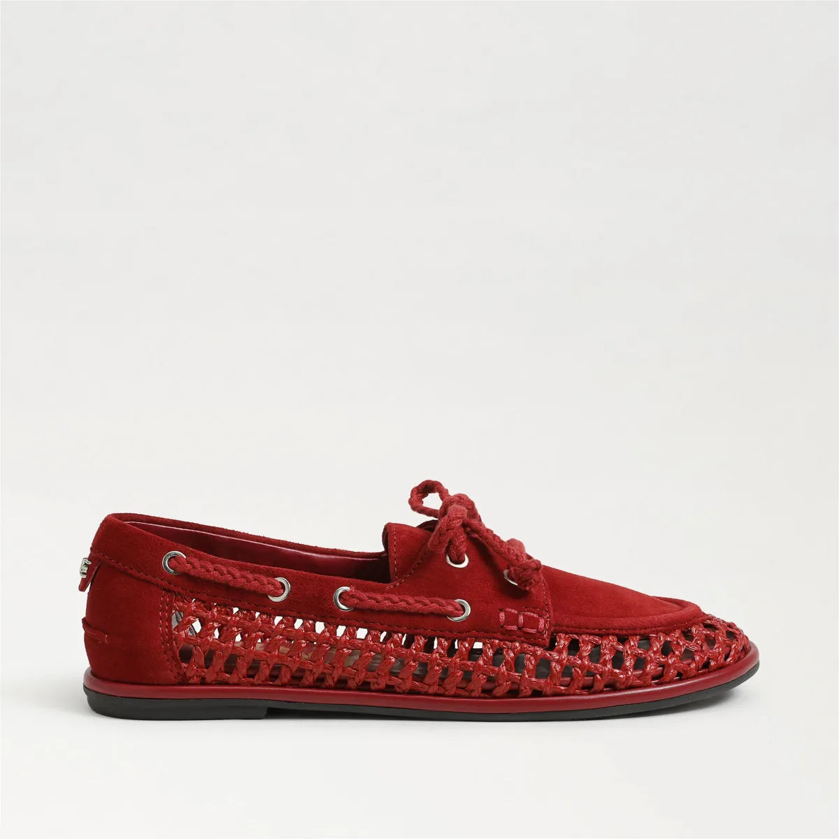 Deep Scarlet Leather/Woven Fabric